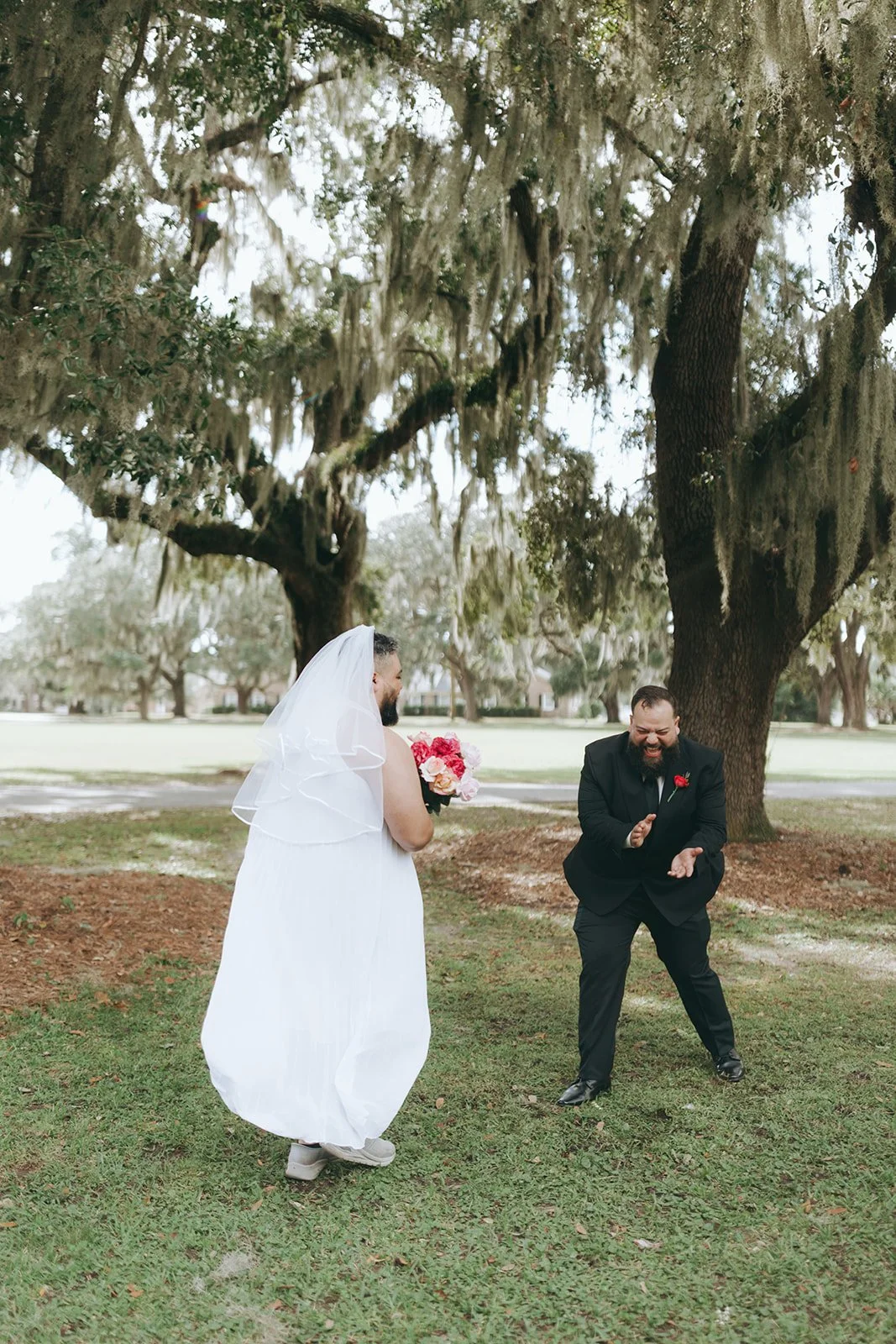 first look prank ideas with best man in wedding dress.jpg