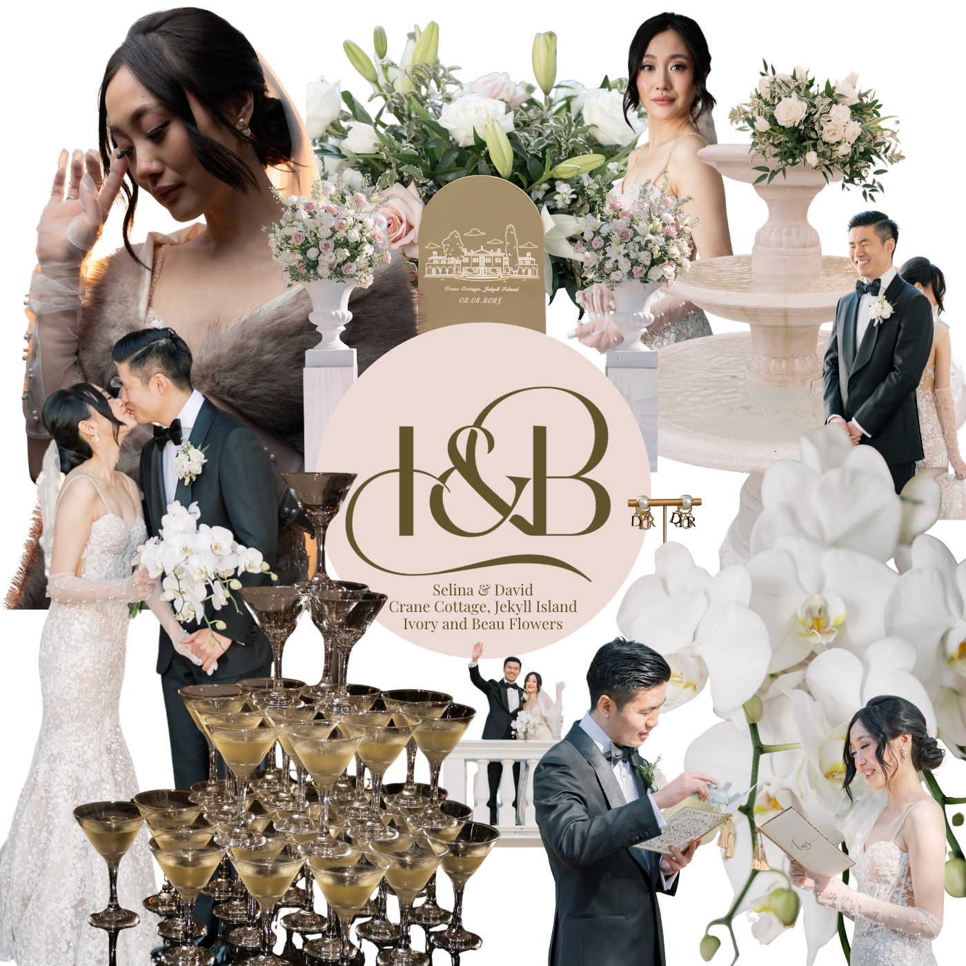 Selina &amp; David’s Romantic Crane Cottage Wedding on Jekyll Island | Ivory &amp; Beau Flowers