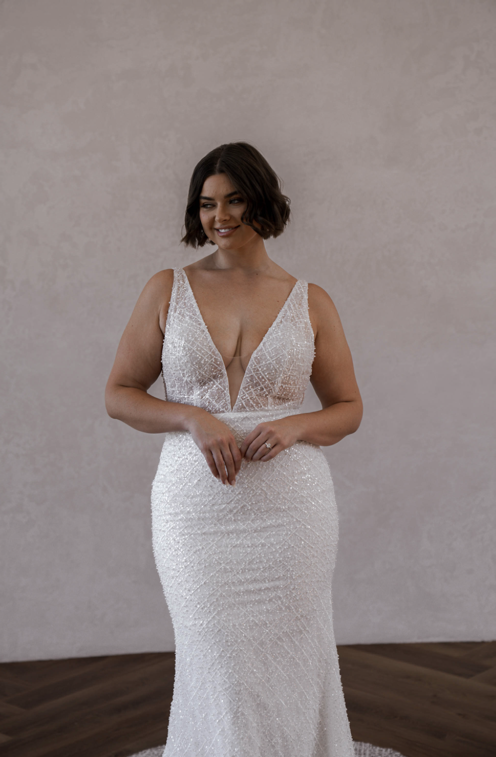 Kendall size 18 Sample Sale Gown by Made With Love  Ivory & Beau Wedding  Boutique