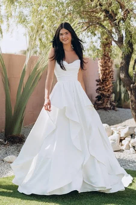 A Line with Dress with Tiered SKirt