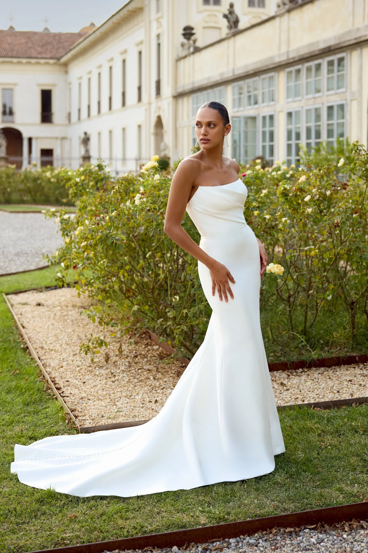 Fitted Strapless Sheath Gown 