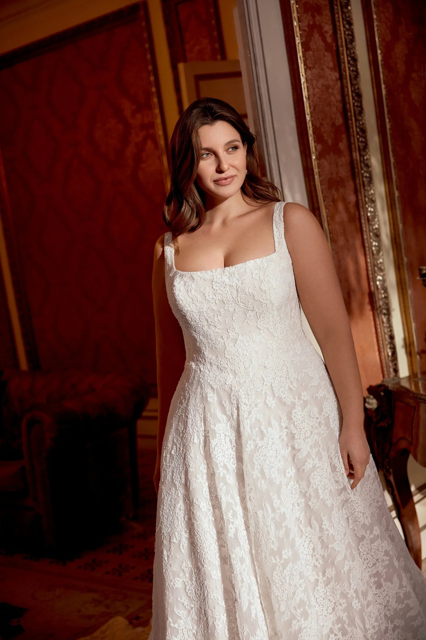 Corded Lace A-line Wedding Dress