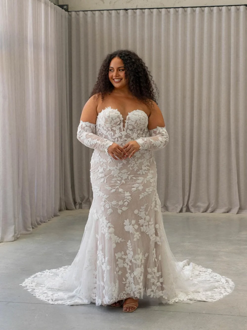 Plus Size Lace Fit and Flare Wedding Dress