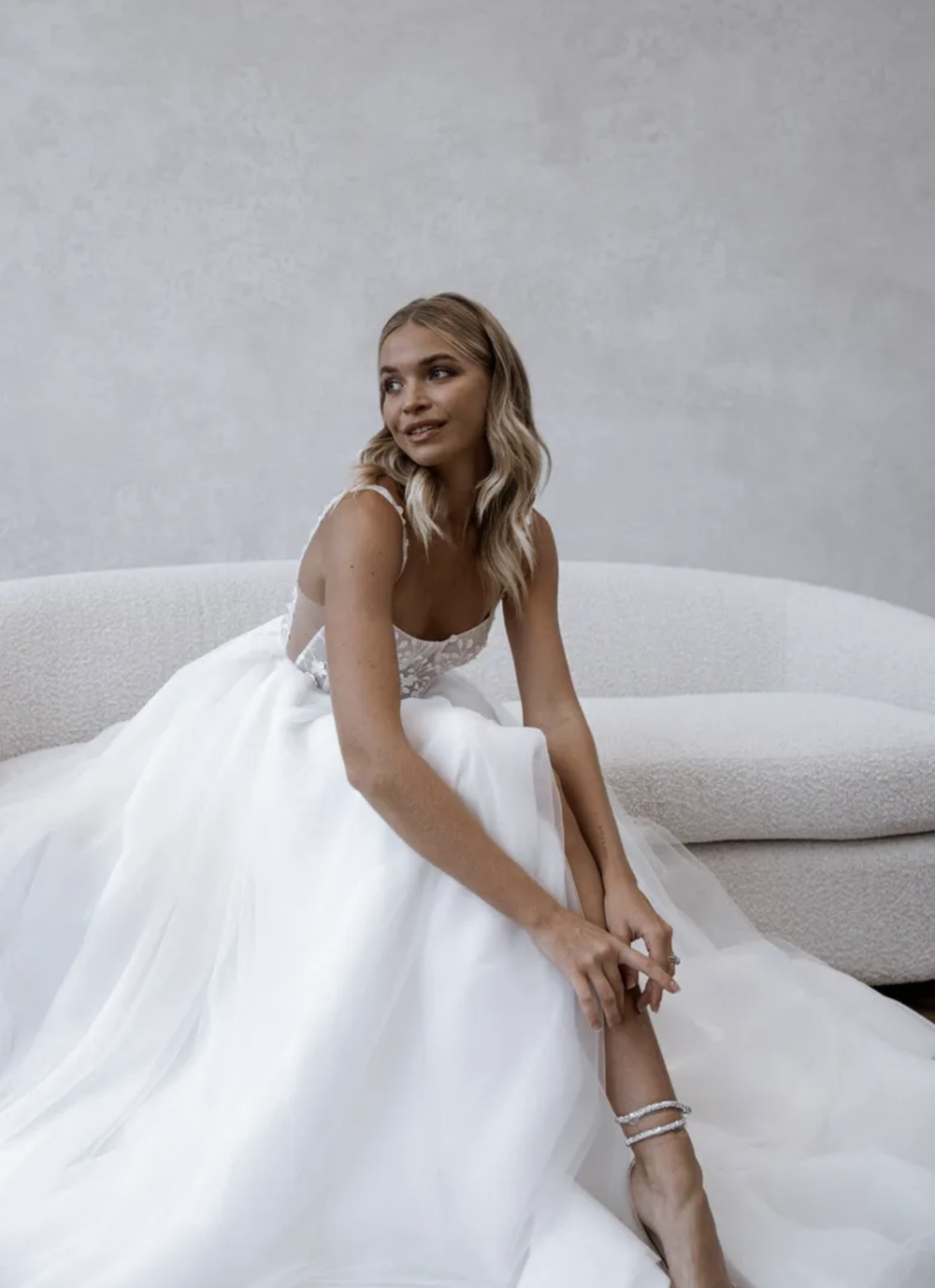 Huxley Flowy size 12 Sample Sale Gown by Made With Love Ivory & Beau Wedding Boutique Huxley Flowy size 12 Sample Sale Gown by Made With Love Ivory & Beau Wedding Boutique
