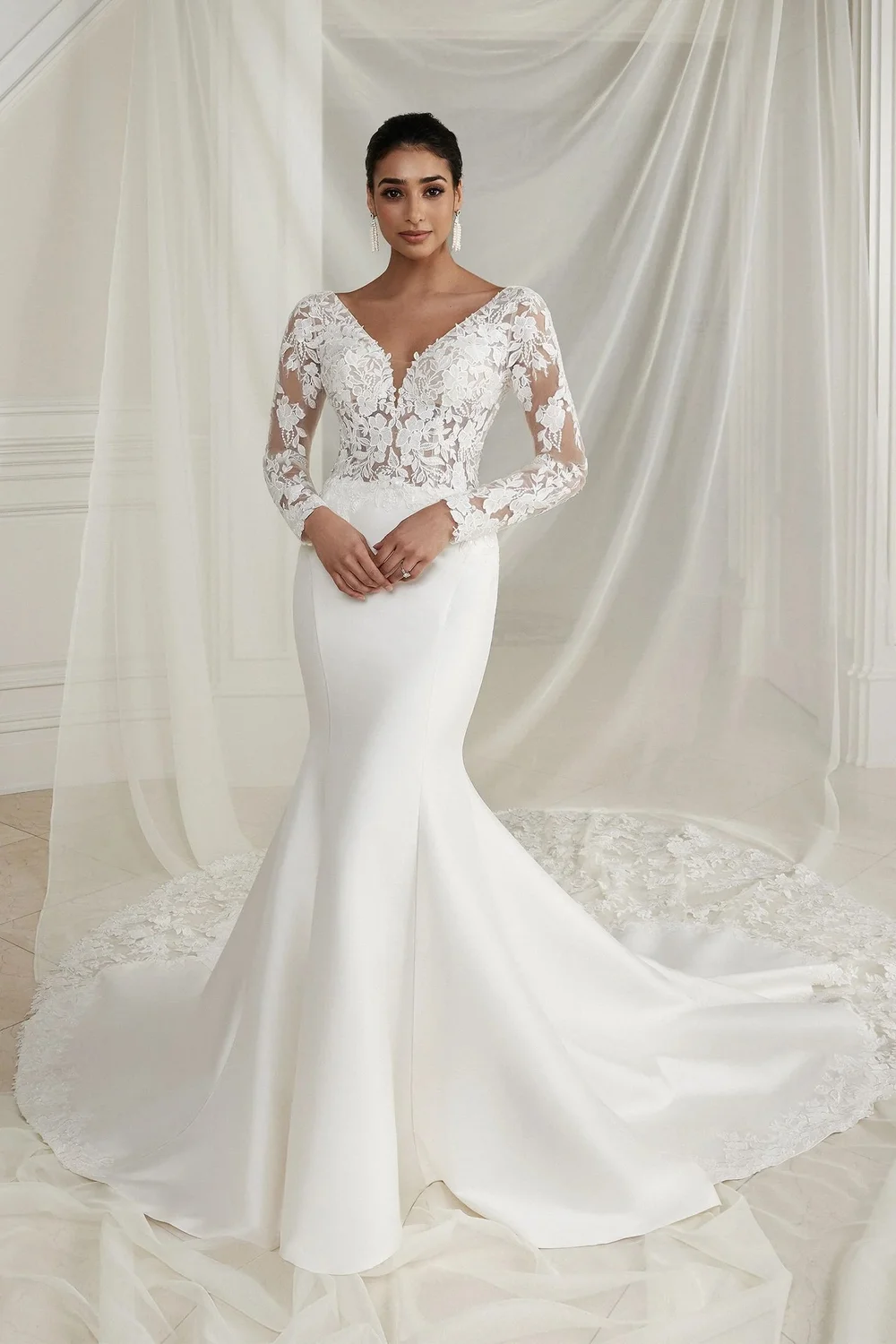 88267 Easton size-20 lace top satin skirt sample sale dress by Justin Alexander Ivory & Beau Wedding Boutique 88267 Easton size-20 lace top satin skirt sample sale dress by Justin Alexander Ivory & Beau Wedding Boutique