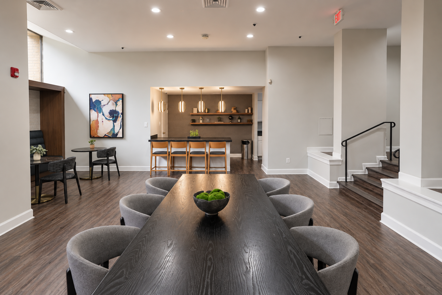 Resident Clubhouse at Westchester Tower Apartments in College Park, MD with modern seating and stylish decor