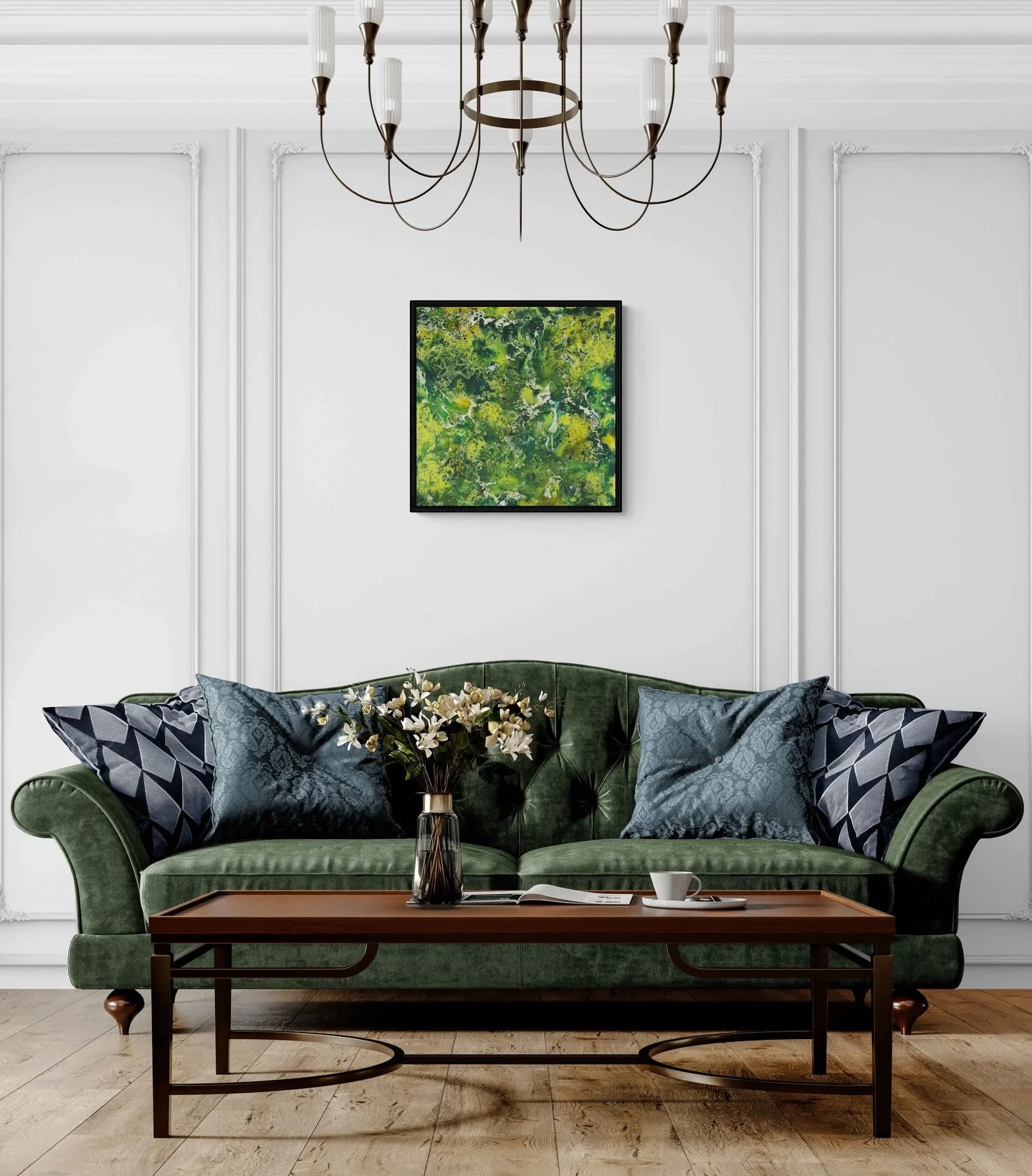 Hā Pounamu - Breath of Greenstone

2025, 64x64cm (framed dimensions), Oil on Canvas

Continuing my series of posts about the artwork in my Geothermal Series.

This statement piece forms the central anchor of the Hā Pounamu element of the Geothermal C