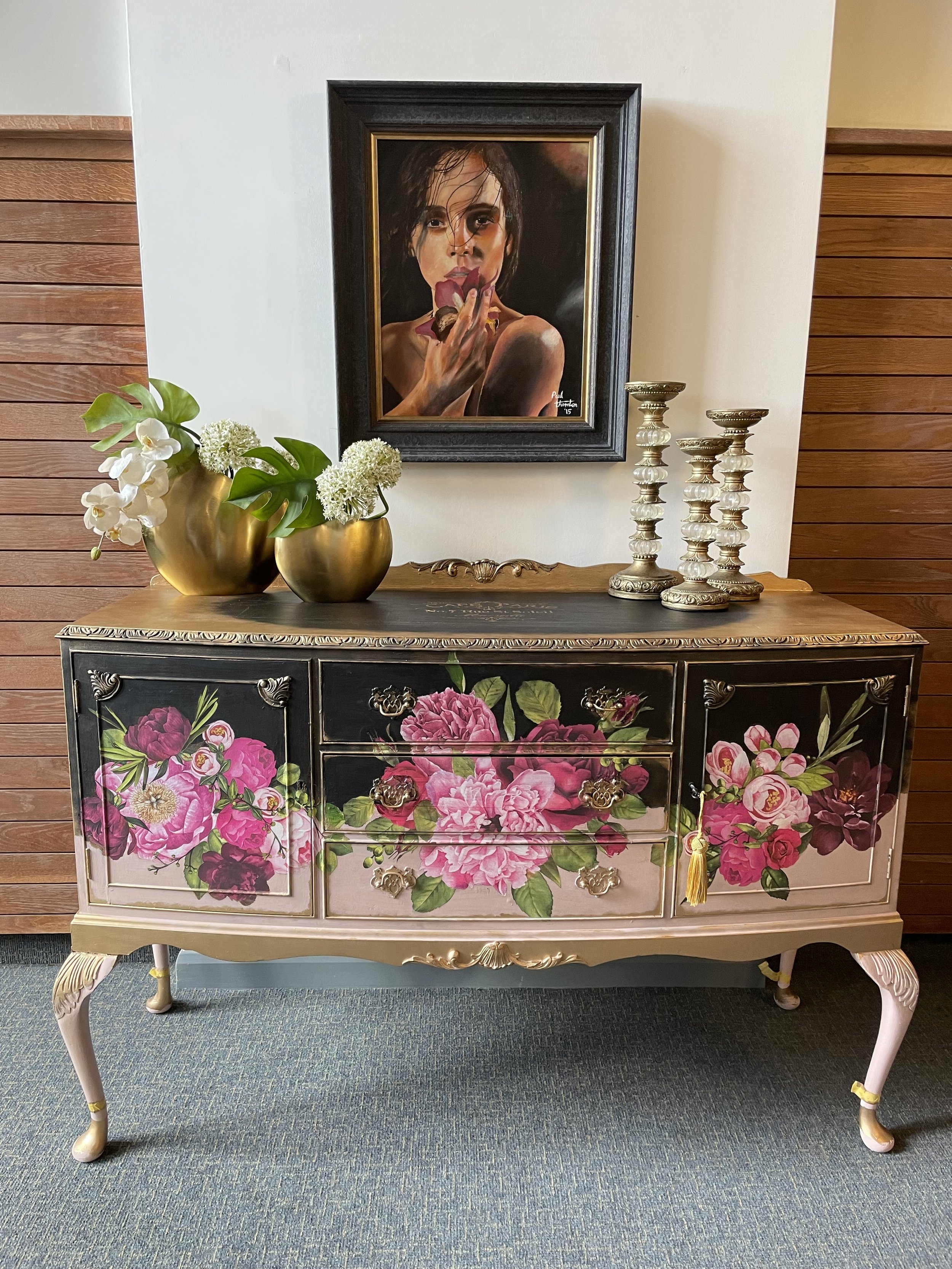 #22 French Style Vintage Floral Sideboard