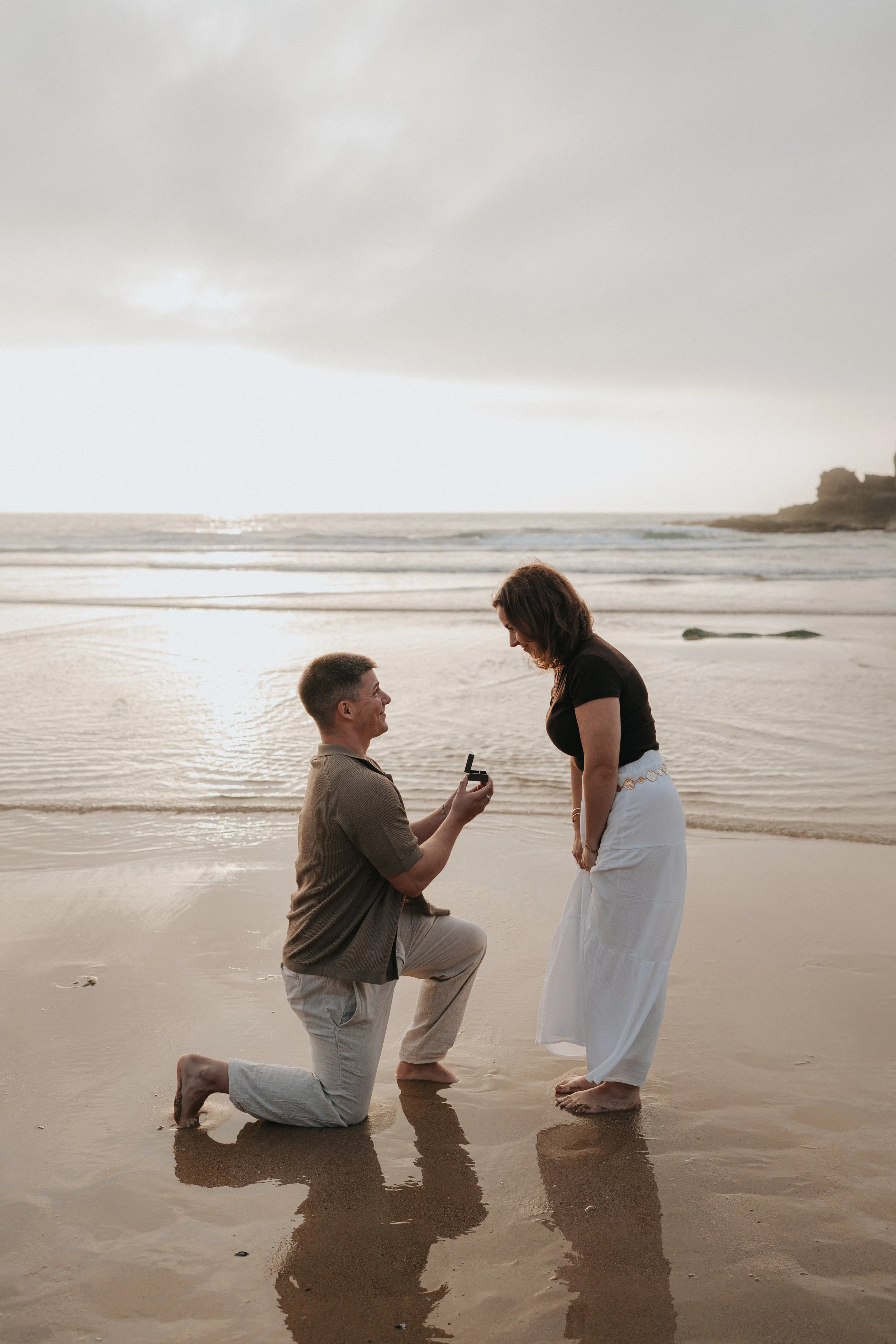 Beach proposal at Praia do Castelejo in the Algarve