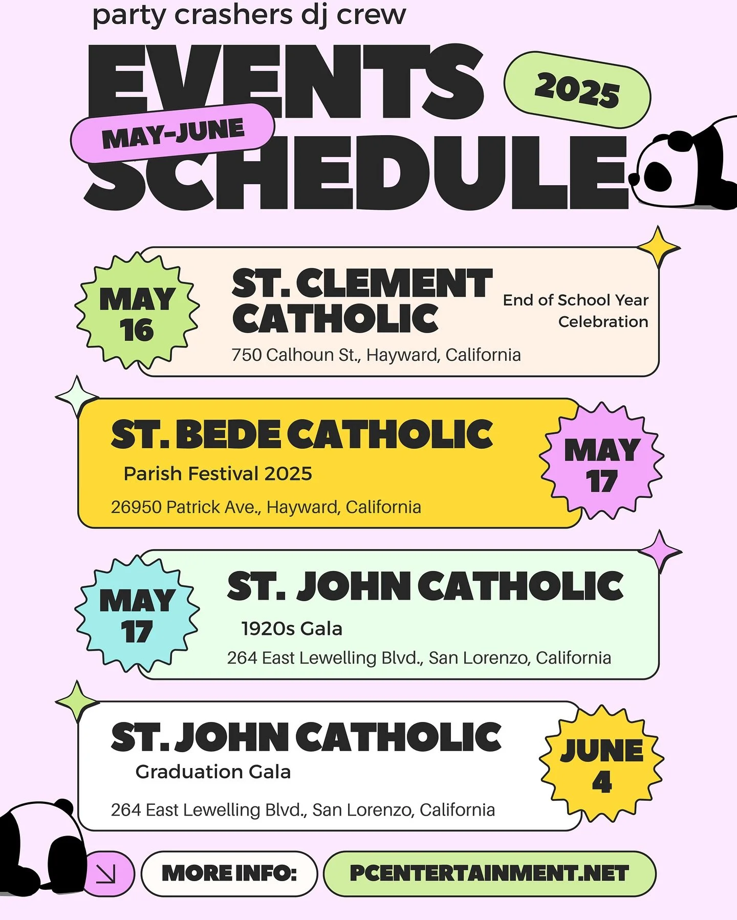 Matthew 5:15 &mdash; &ldquo;Nor do they light a lamp and put it under a basket&hellip;&rdquo;

Oh yuppp, we&rsquo;re definitely feelin&rsquo; ourselves rn.

The Party Crashers will be in the following buildings:

St. Clement&rsquo;s this Friday
St. B