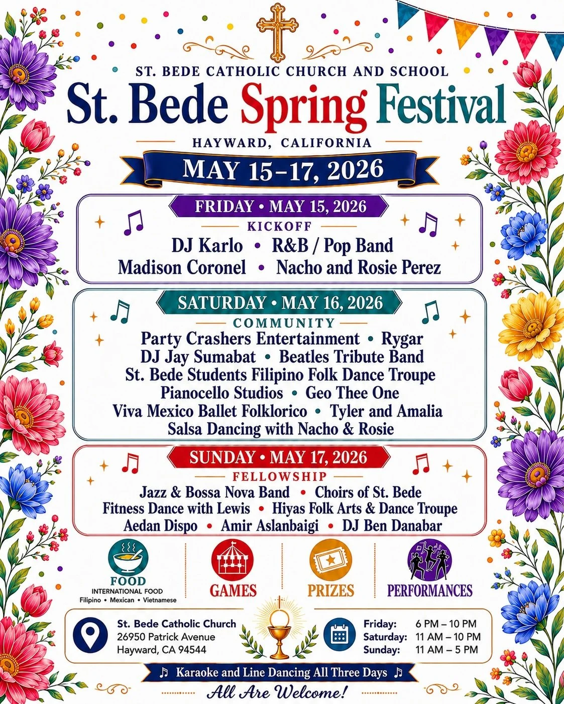 St. Bede Spring Festival is this weekend, May 15&ndash;17, and the Party Crashers DJ crew will be live and in full effect..

Come out for amazing performances, great food, games, raffles, and a weekend with God, family, and community. Showing up and 