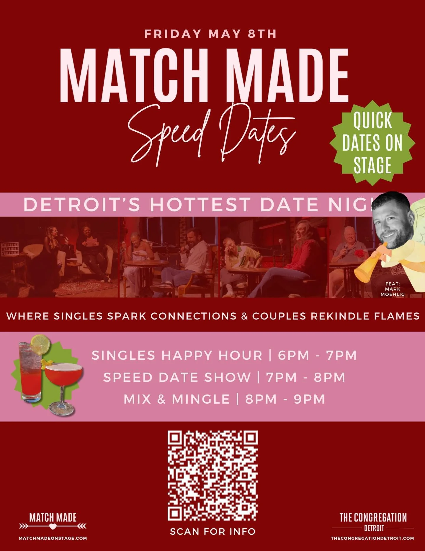 This Friday, we&rsquo;re back with another night of bold moves, big laughs, and real connections at @thecongregationdetroit 🔥

Join Cupid and co-host @dtitan5 as we bring strangers on stage for live speed dates you can watch, question, and even jump