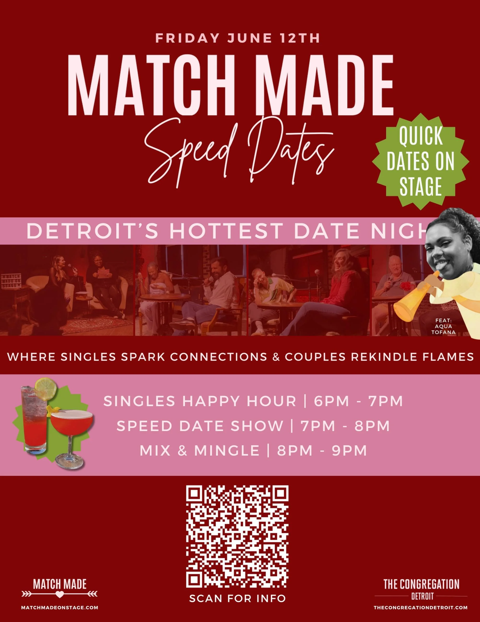 Detroit&rsquo;s hottest date night is back!

Join us Friday, June 12th at @thecongregationdetroit for another unforgettable night of Speed Dates, surprises, and connections with special co-host @glitter.and.tiddies .

Whether you&rsquo;re looking for