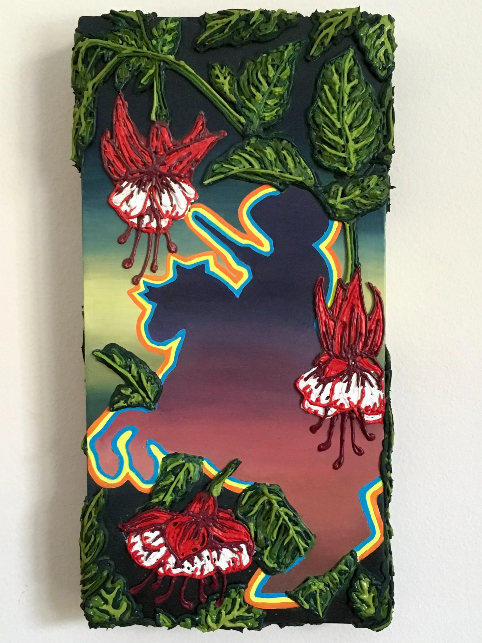 Conde-duque de Olivares, 6" x 12", acrylic and molding paste on wood