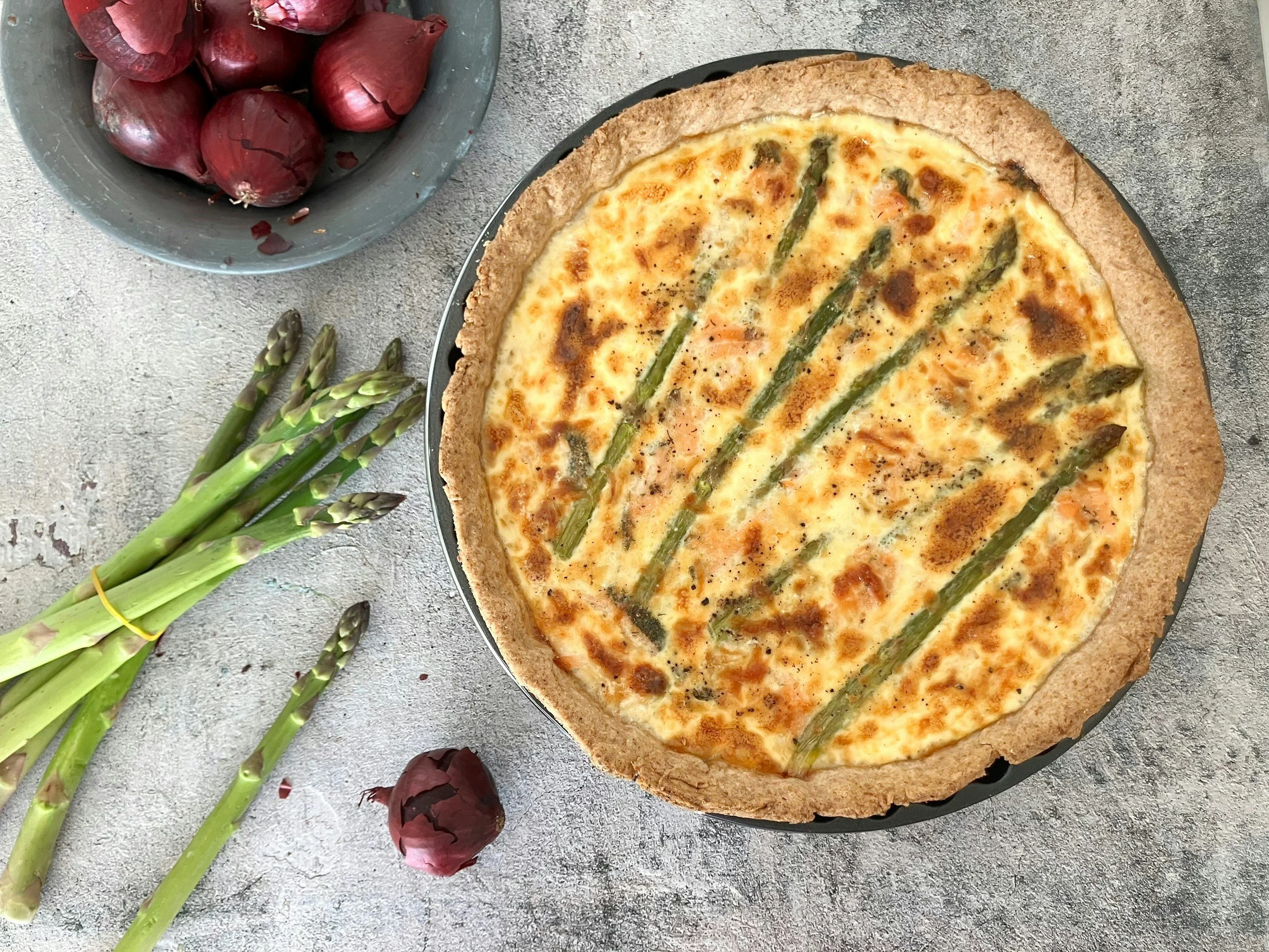 Keeping it simple: asparagus and potato pie