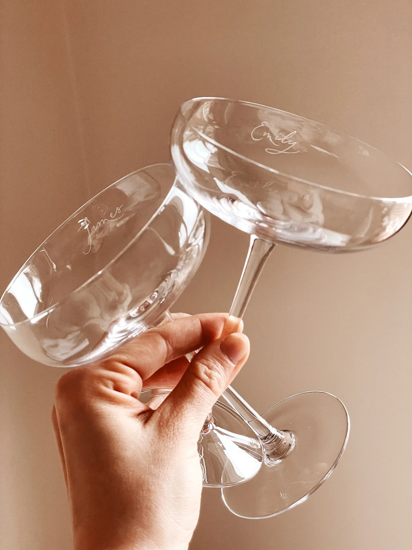 Making every sip special 🥂 

I&rsquo;m a sucker for an elegant champagne coupe, but sadly these ones aren&rsquo;t for me! 

These engraved toasting glasses were a personalised gift for Christmas, if that tells you how far behind on posting I am&hell