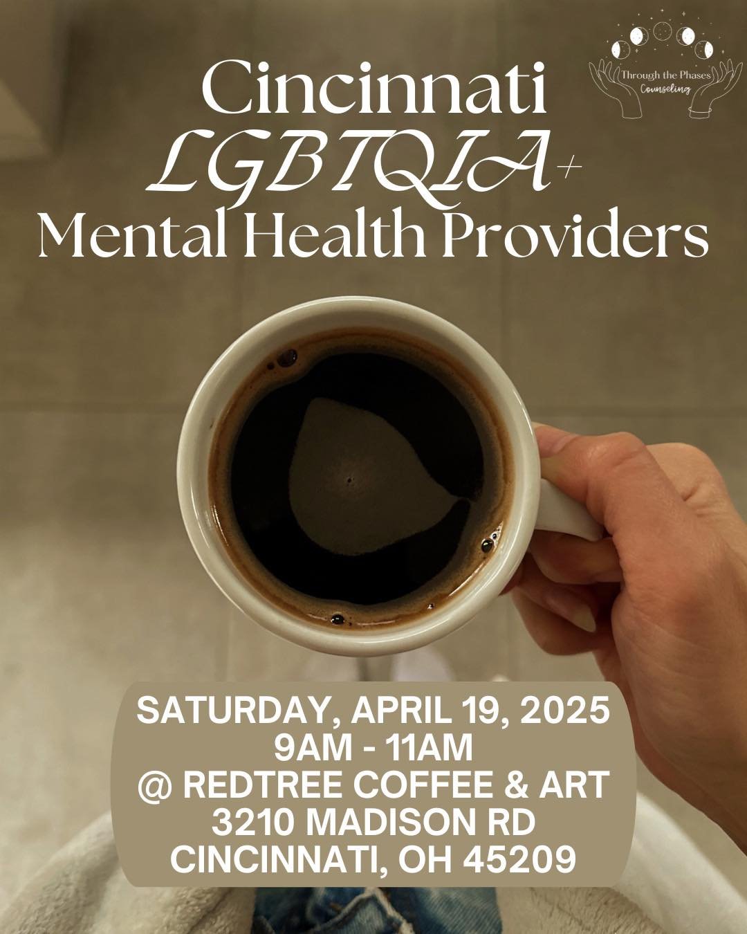 Fellow queer providers, hope to see you Saturday at Redtree in Oakley! 

#ohiotherapist #ohiotherapists #cincinnati #therapy #counseling #privatepractice #cincinnatitherapist #smallbusiness #mentalhealth #queertherapist #queertherapists #queertherapy