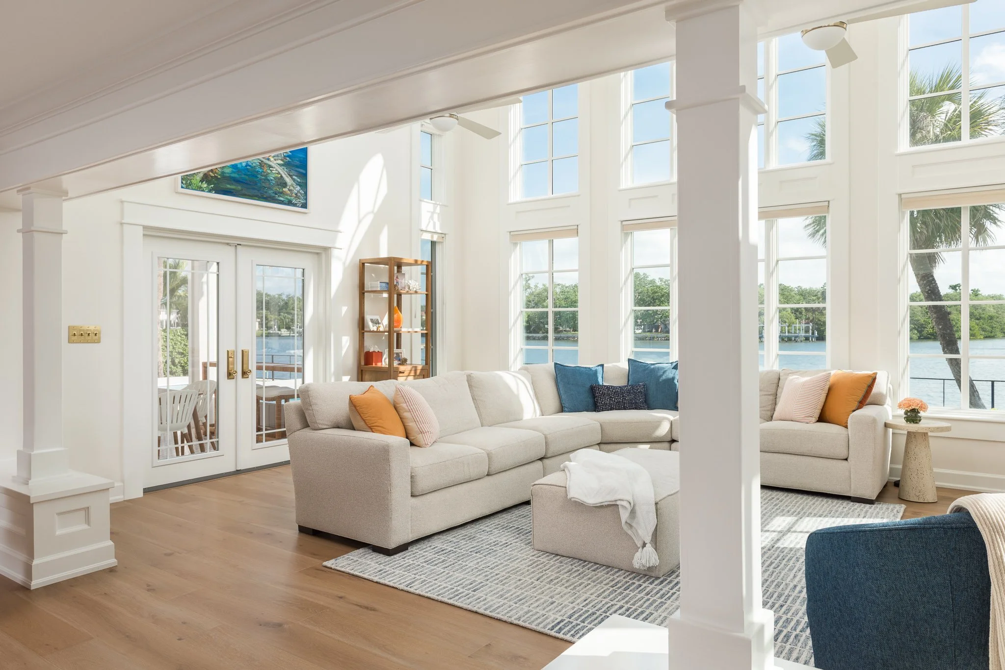A Living Room That Opens to Hillsborough Bay was a part of our full home renovation | Lindross Remodeling