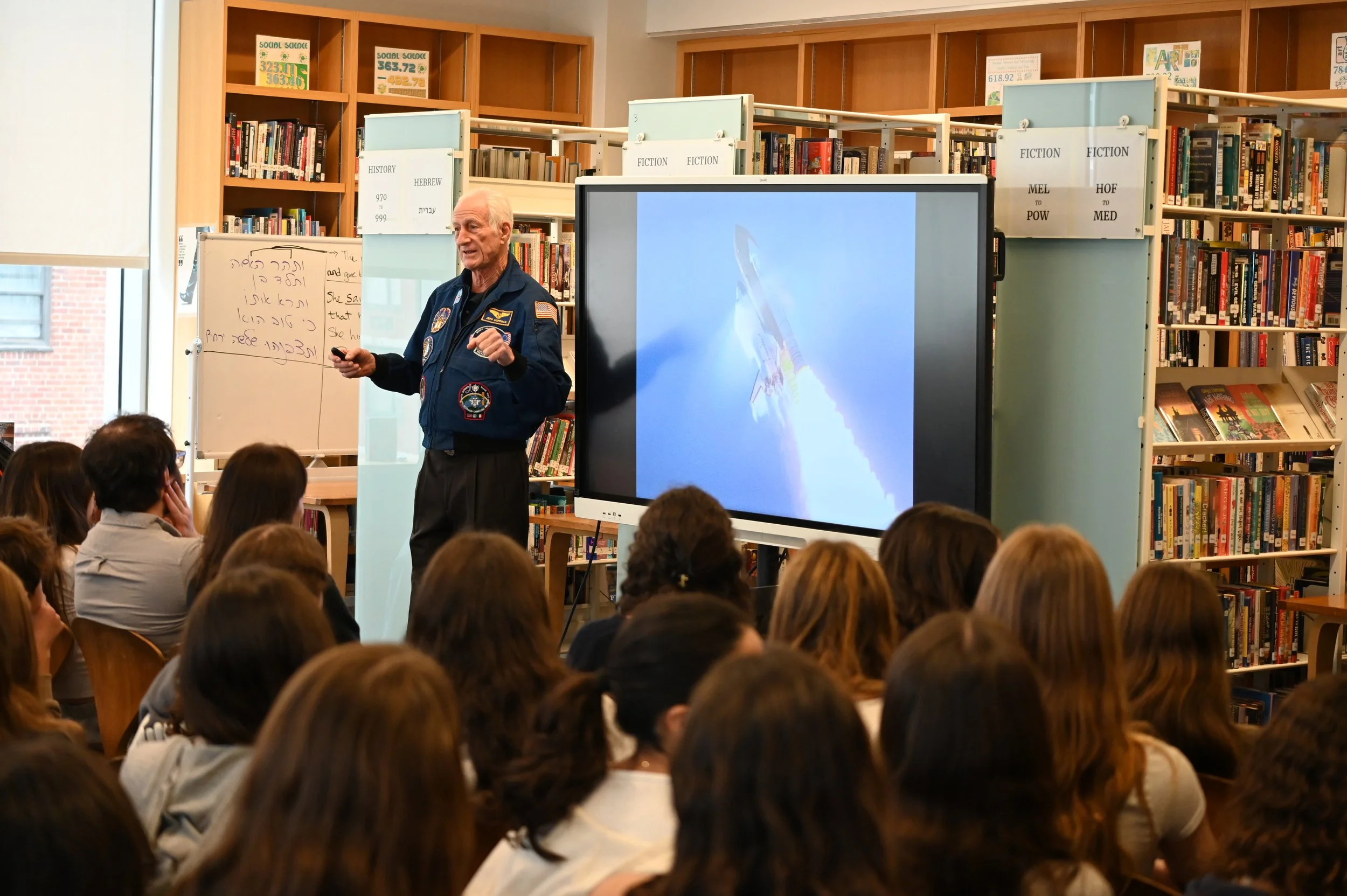 Astronaut Jeffrey Hoffman Visits With Grade 8