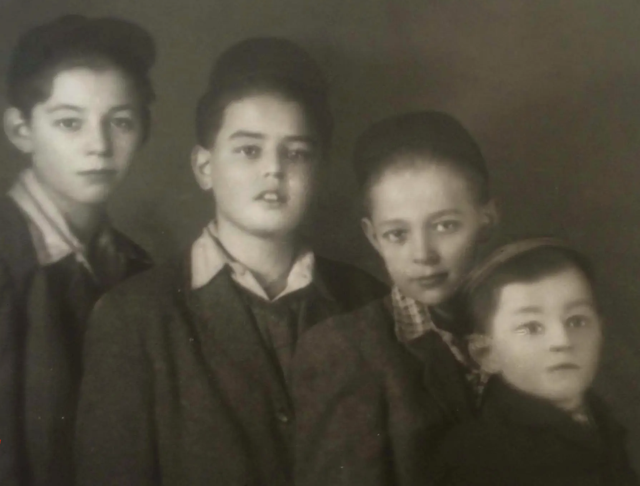 The Lindenblatt Brothers (left to right), Hungary, c. 1950: Jehuda, George, Robert and Paul