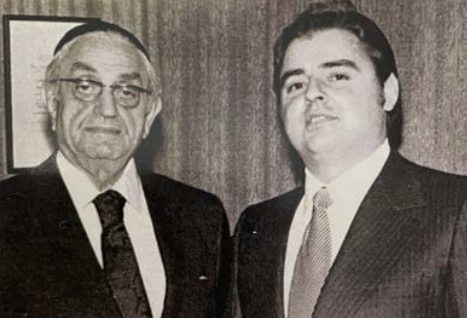 George (right) with his mentor, Cantor Richard Cohn, 1971
