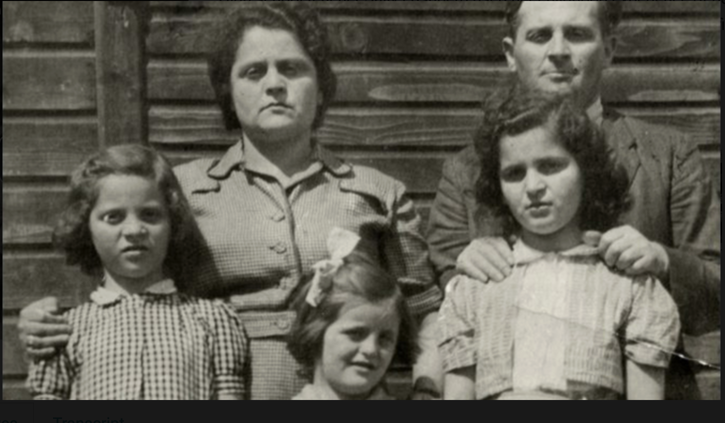  Sally (front right) and her surviving sisters Miriam (front left) and Lola (center) with their parents after the war. 