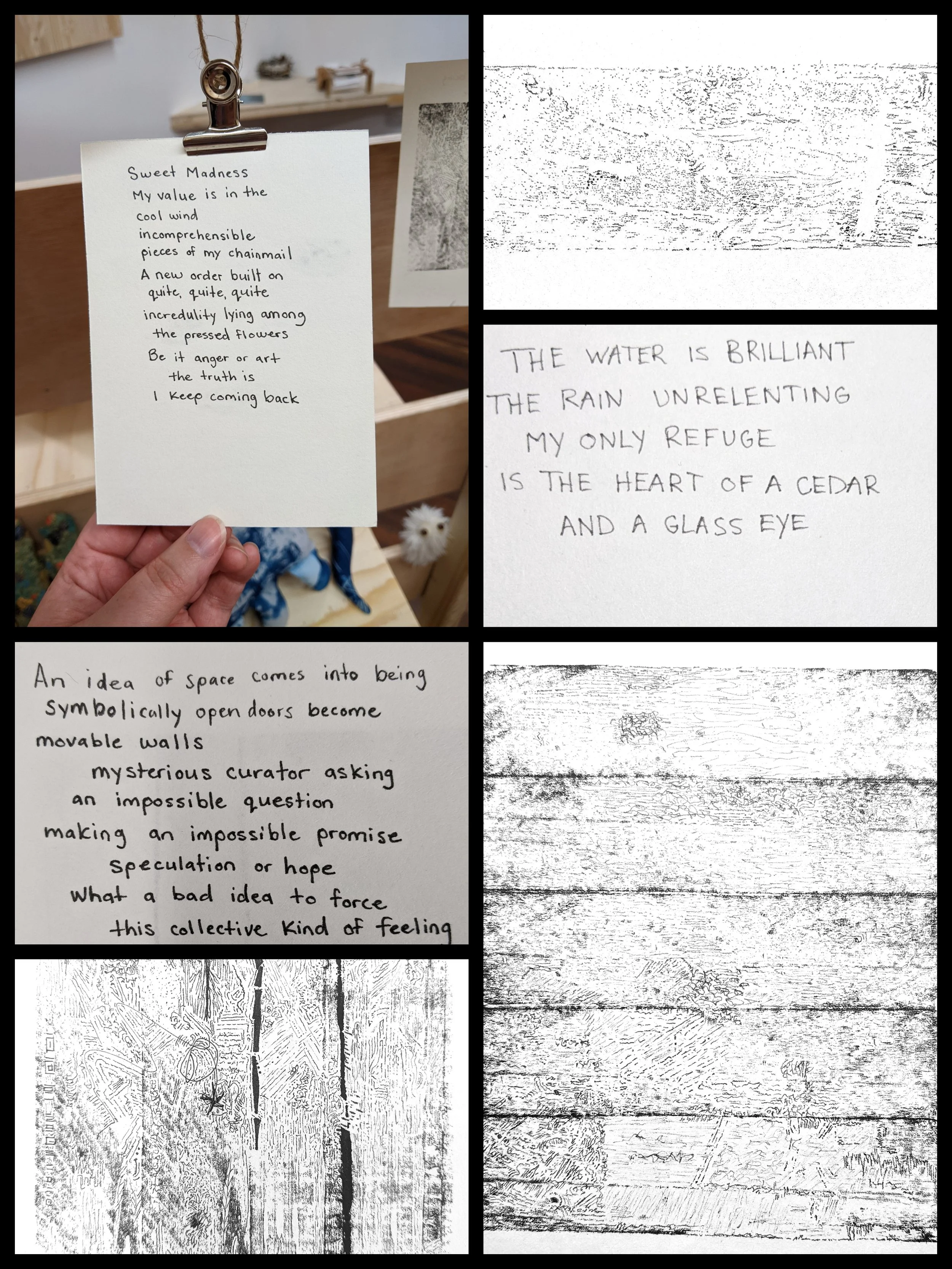 Did the words come first or the images and do you only believe they are connected because they are in the same place and on the same page.