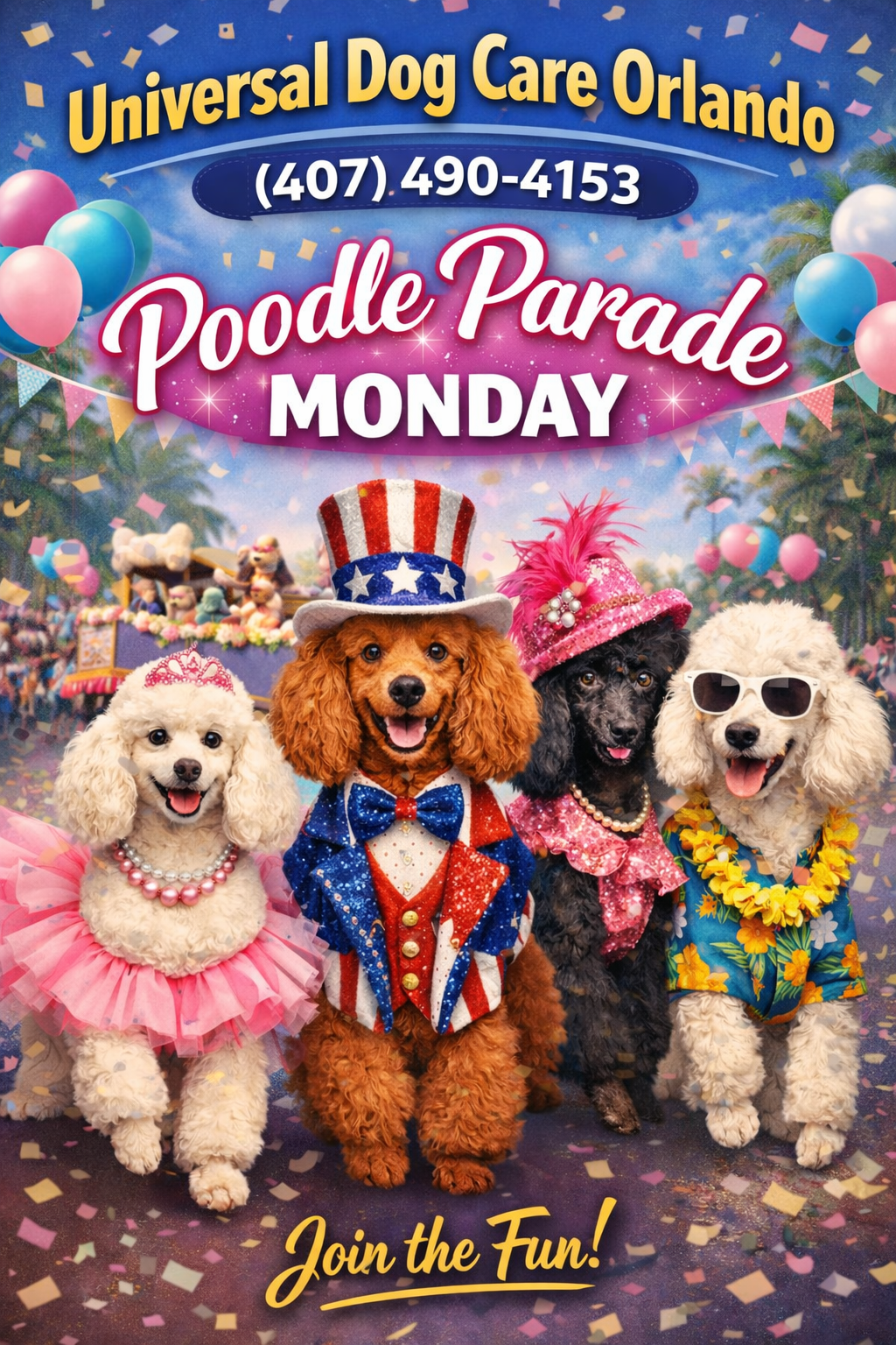 Poodle Parade Mondays at Universal Dog Care Orlando