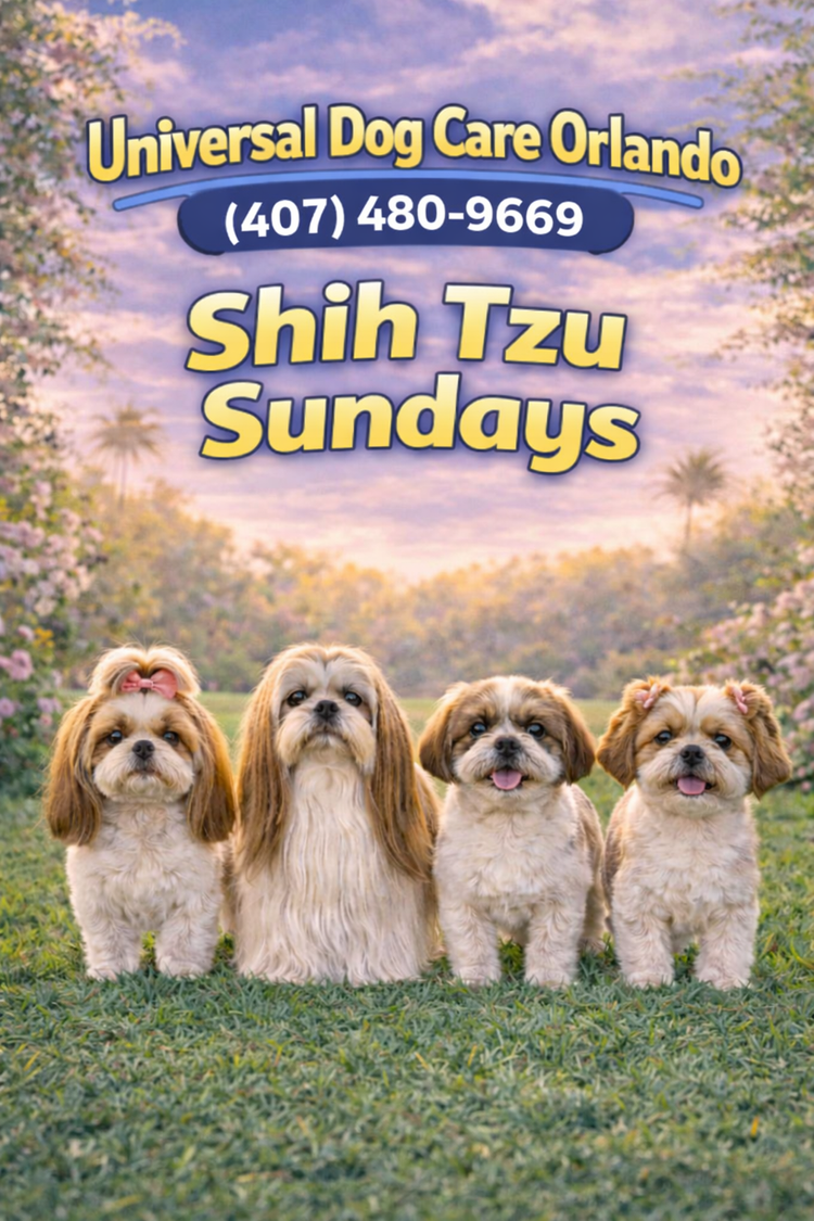 Shih Tzu Sunday: Shih Tzus enjoying outdoor time at Universal Dog Care Orlando small-group dog daycare.