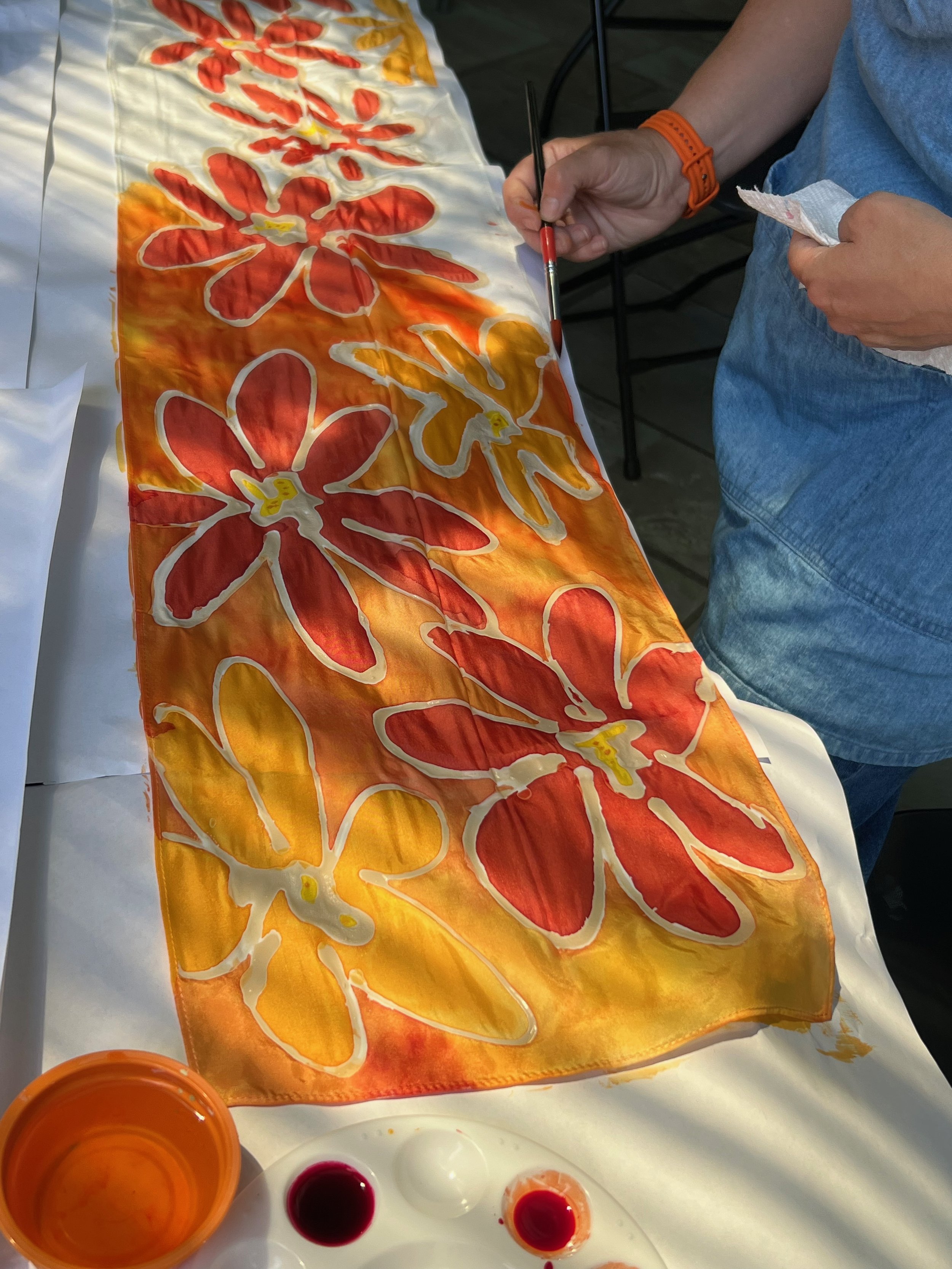 SATURDAY Fall Batik Silk Scarf Painting Workshop with Kristen and Melonie