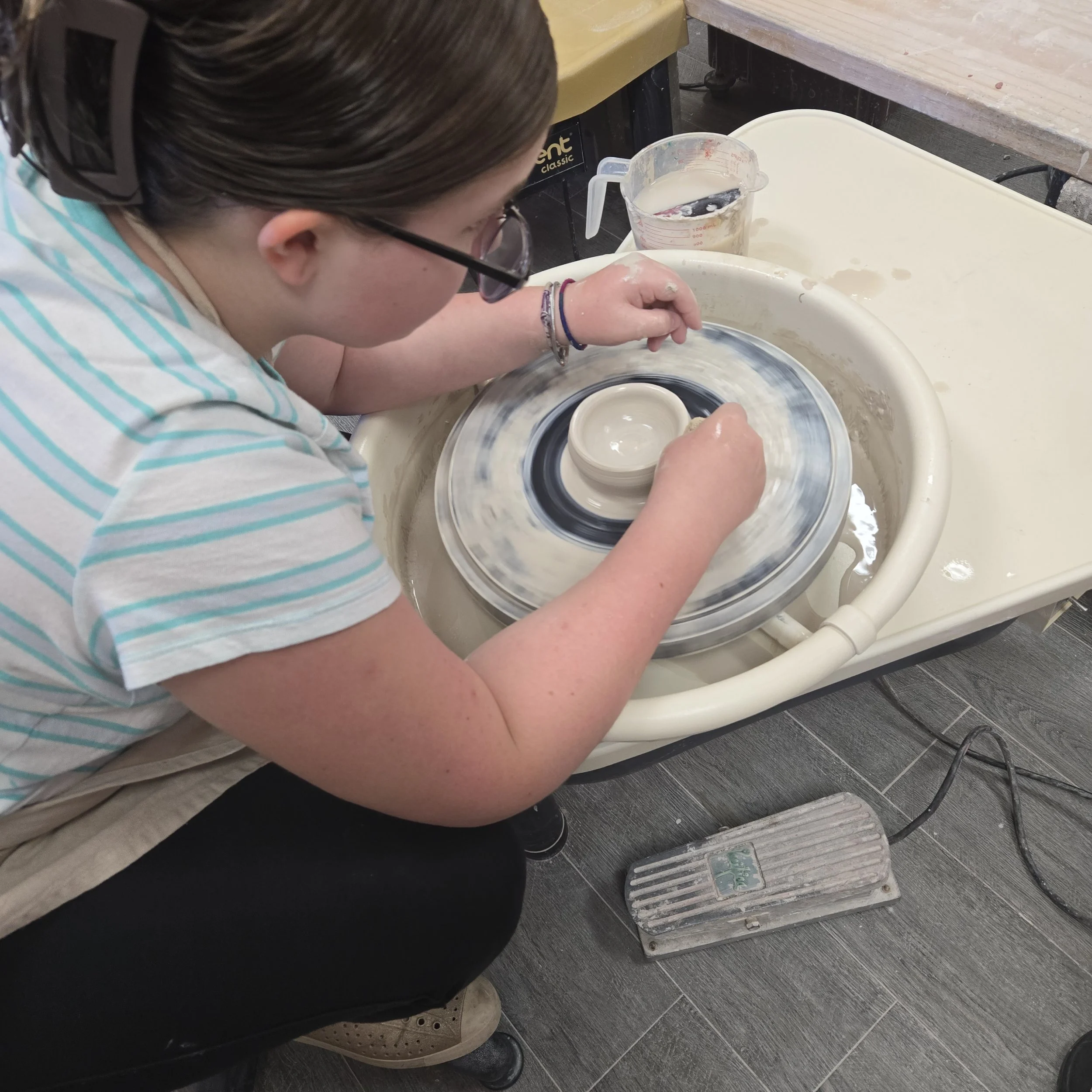 Kids Introduction to Wheel Pottery Workshop with Lauren