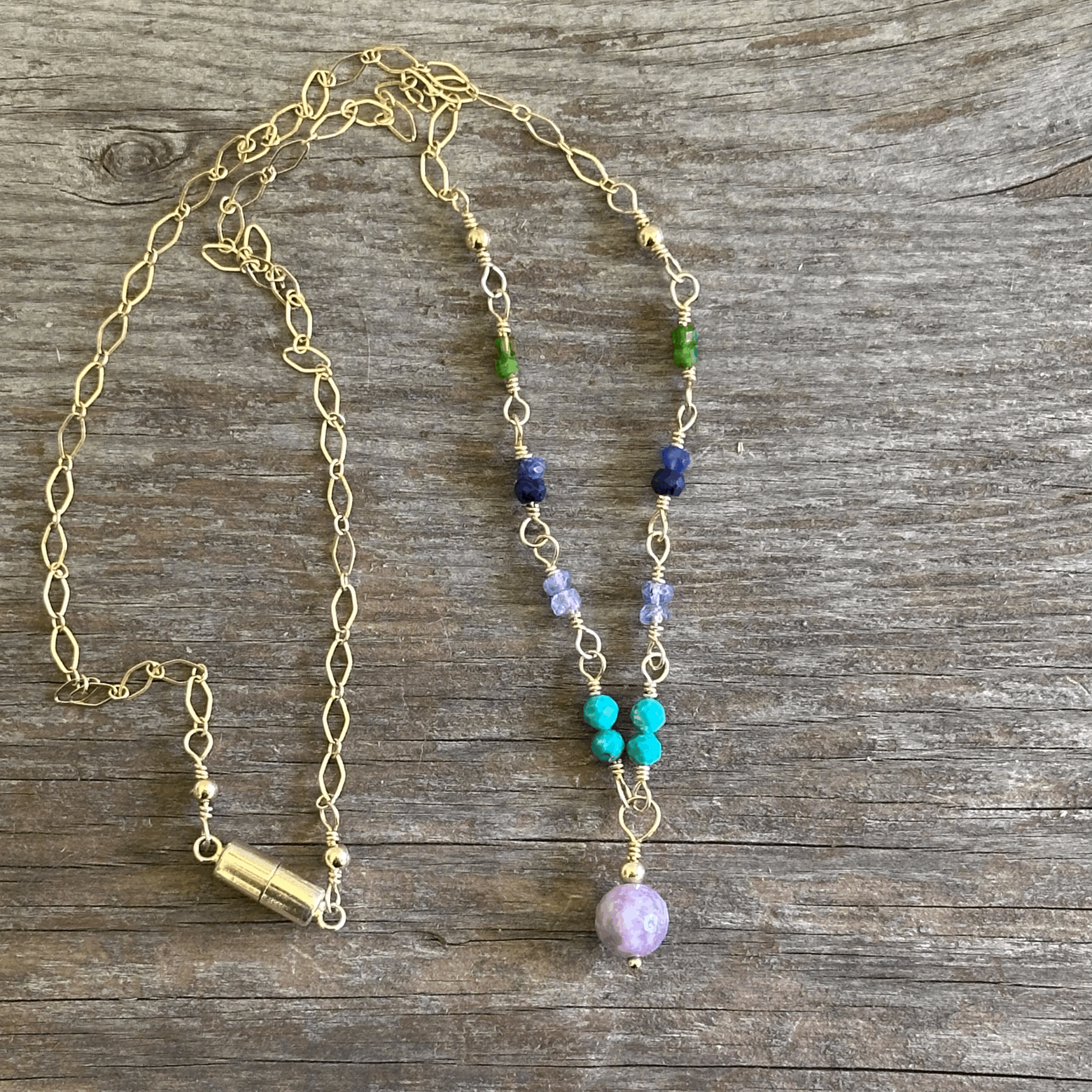 Unique Artisan Lepidolite Necklace Handcrafted Woman Owned Good Energy High Vibration | Erin Leanne Jewelry
