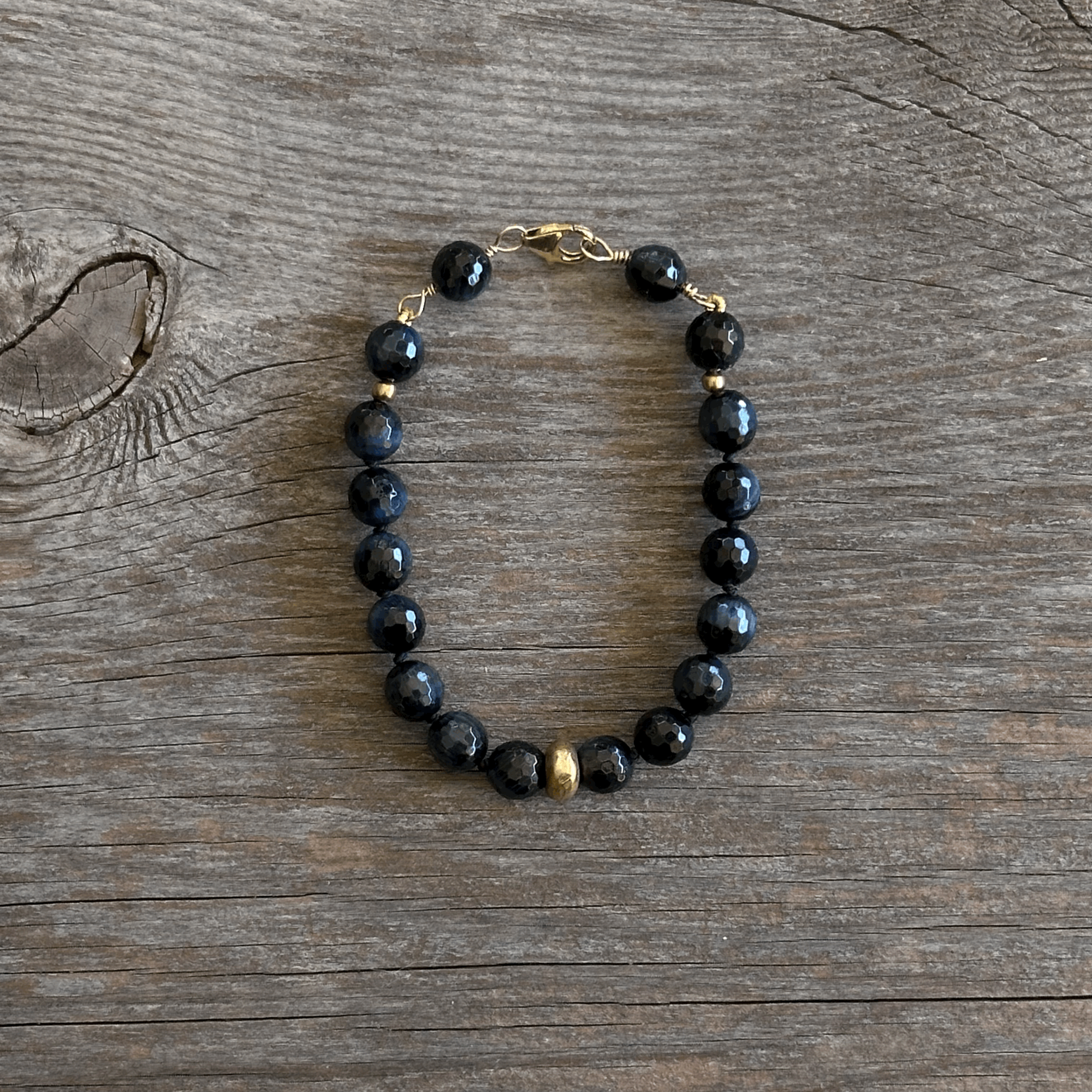 Unique Artisan Blue Tigers Eye Bracelet Handcrafted Woman Owned Good Energy High Vibration | Erin Leanne Jewelry