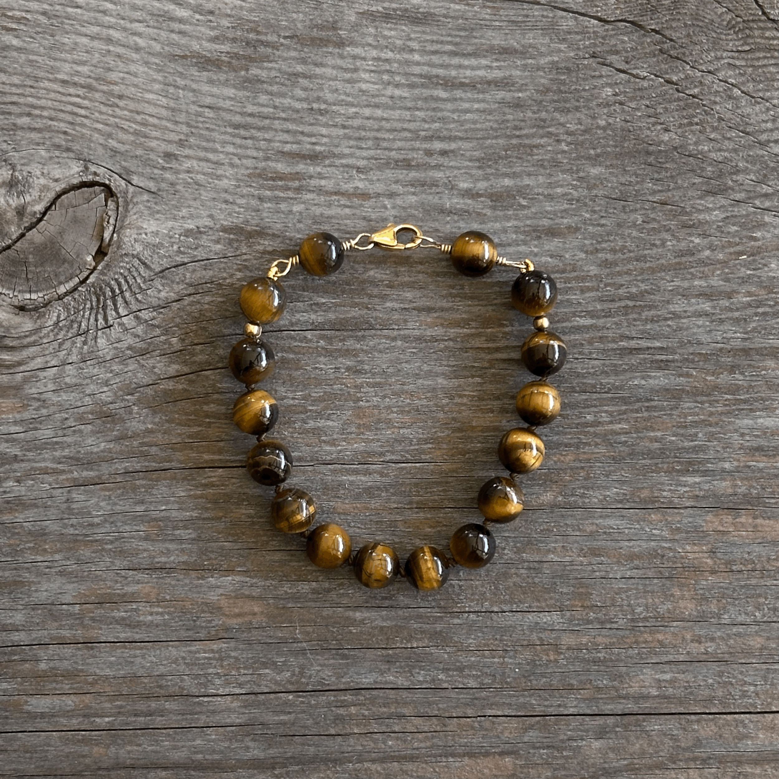 Unique Artisan Tigers Eye Bracelet Handcrafted Woman Owned Good Energy High Vibration | Erin Leanne Jewerly