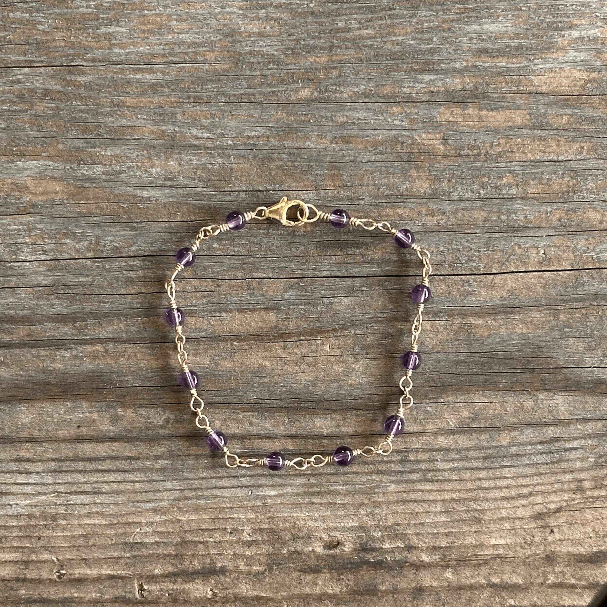 Unique Artisan Vintage Amethyst Bracelet Handcrafted Woman Owned Good Energy High Vibration | Erin Leanne Jewerly