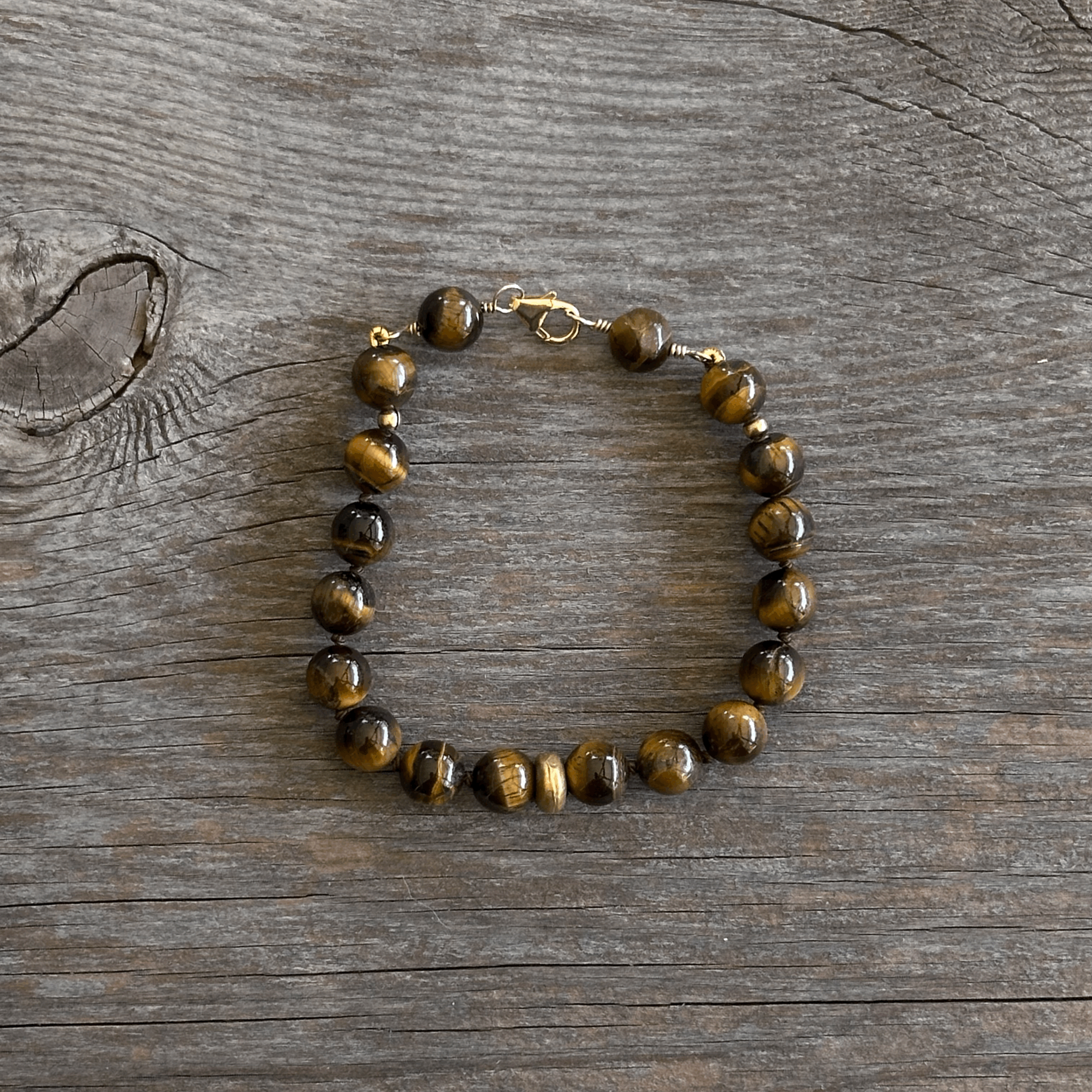 Unique Artisan Tigers Eye Bracelet Handcrafted Woman Owned Good Energy High Vibration | erin Leanne Jewelry