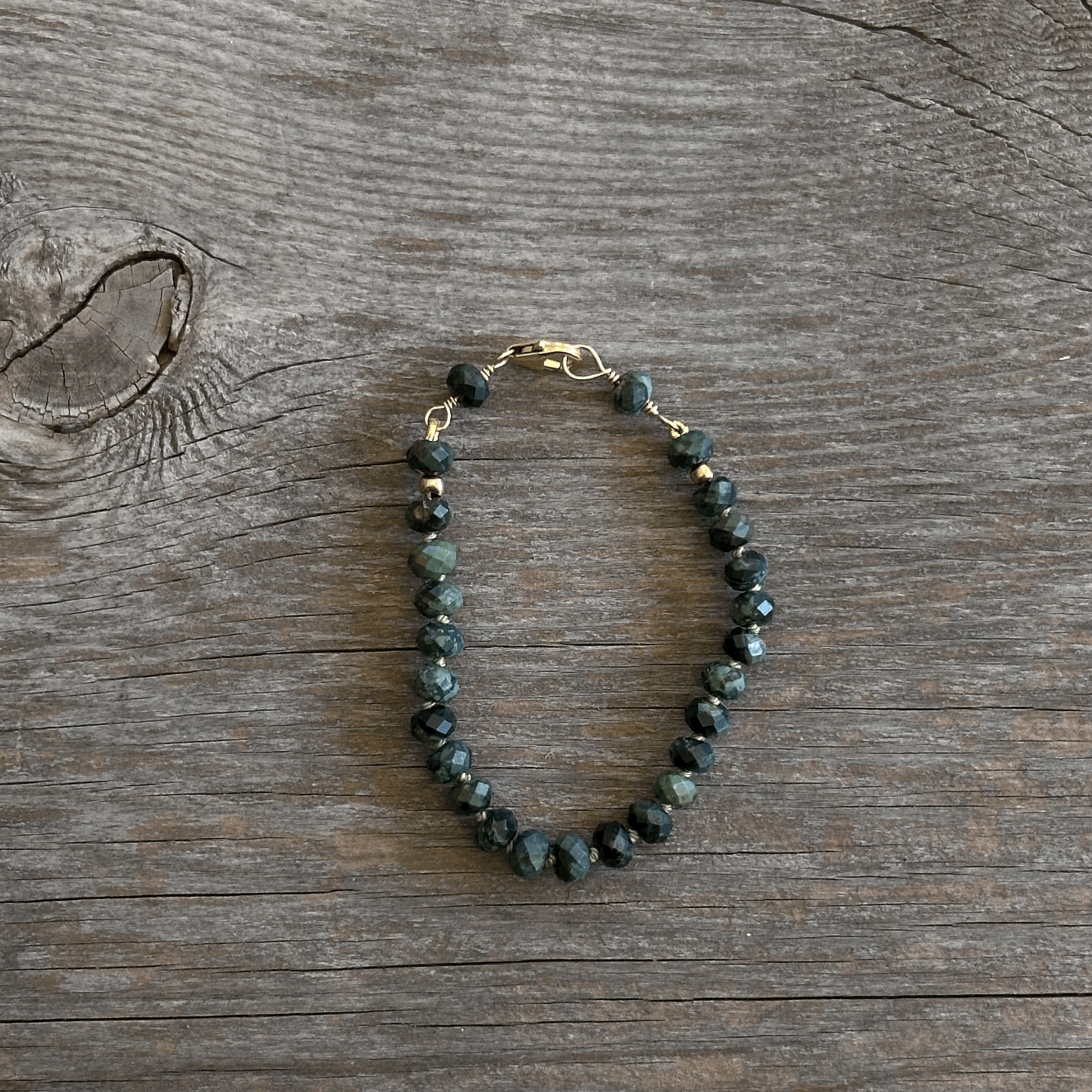 Unique Artisan Russian Green Serpentine Bracelet Handcrafted Woman Owned Good Energy High Vibration | Erin Leanne Jewelry