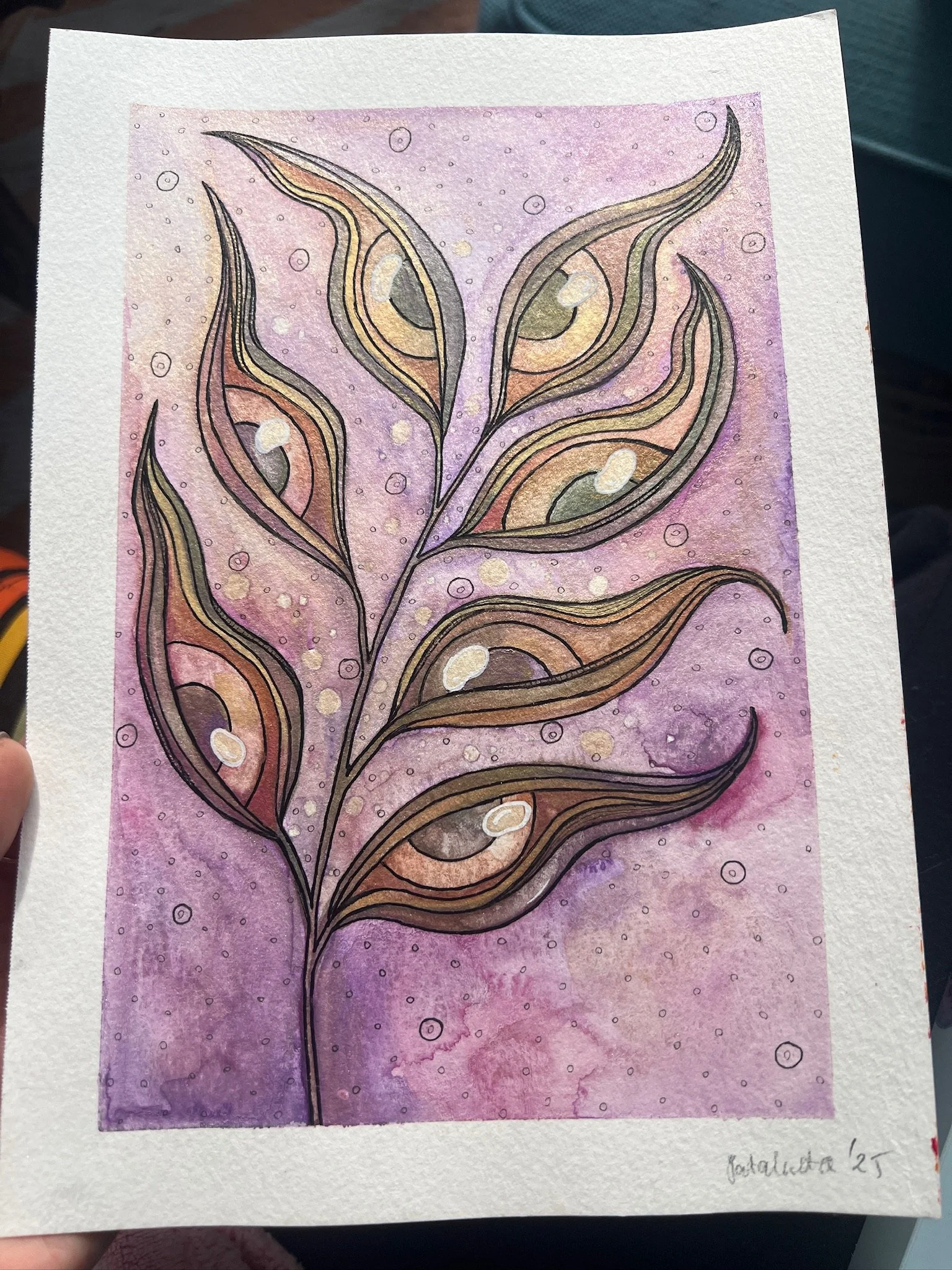 see weed, watercolor and ink on paper