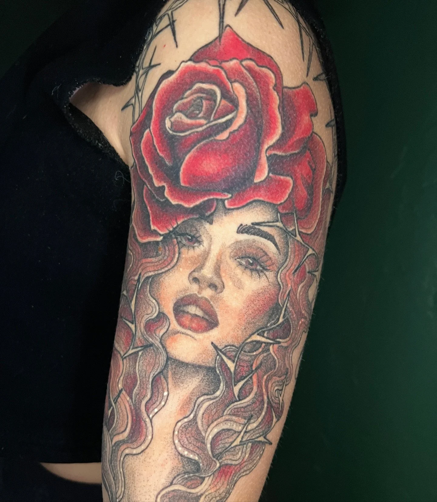 Progress on Natalia&rsquo;s Little Prince inspired sleeve 🥰👑🌹🐘🦊

Elephant wearing snake is fresh, everything else is around 1-3 years healed 🥰

Thank you so much Natalia! It&rsquo;s so fun seeing this arm fill up! 

Booking June-August in the B