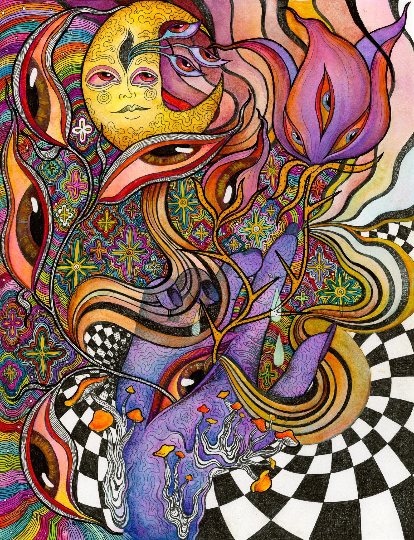 envision, watercolor and ink on paper