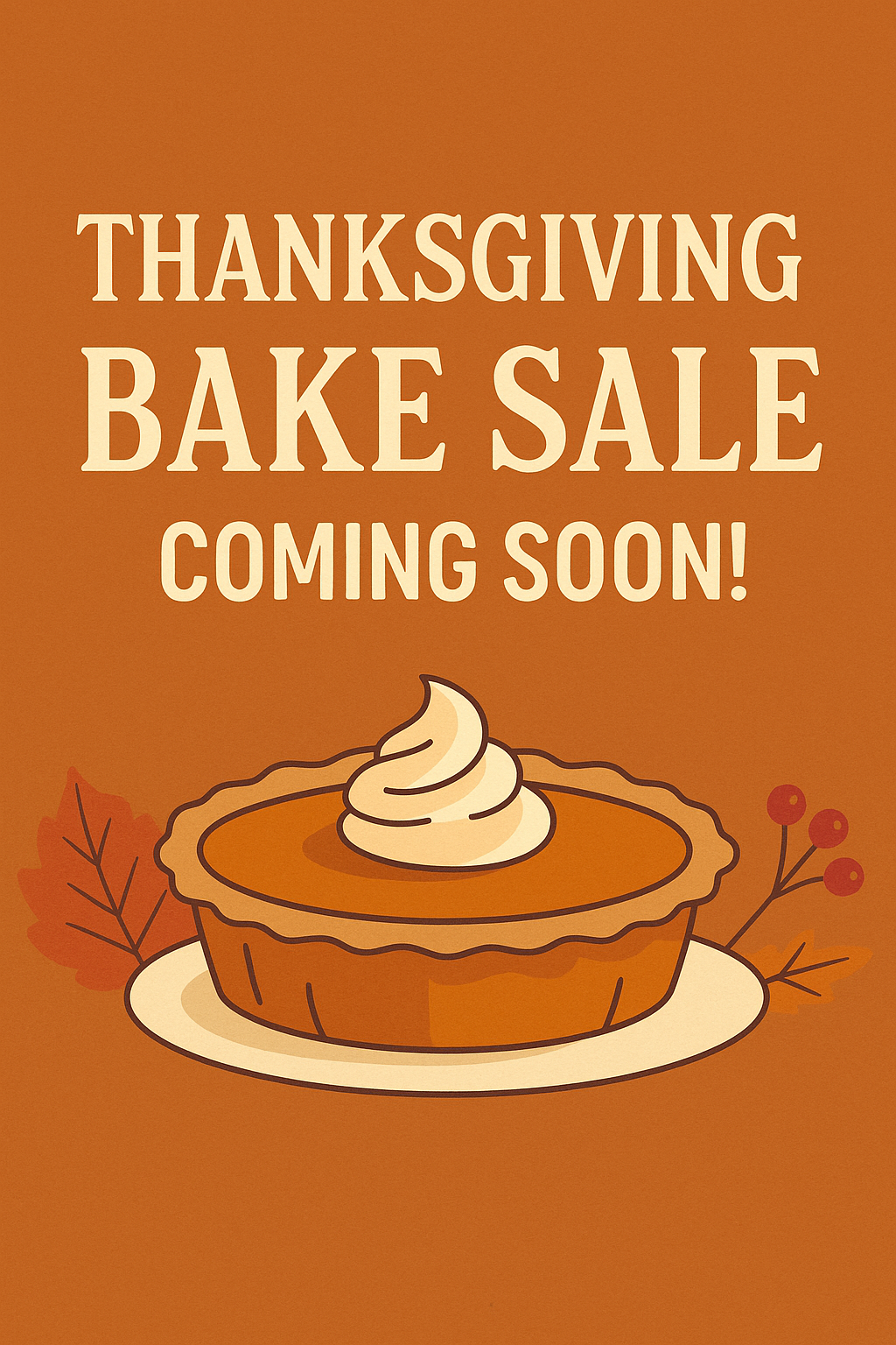 🥧 Thanksgiving Bake Sale – Coming Soon! 🥧