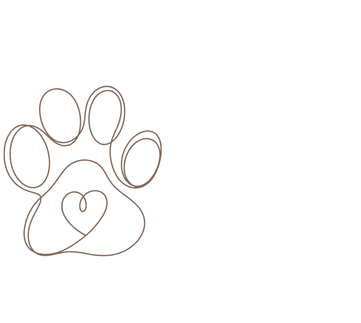 Patte d'un chien avec un coeur au centre