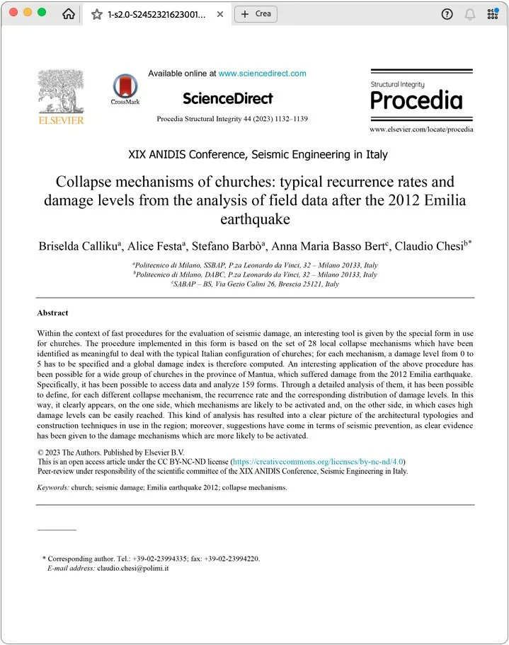 Collapse mechanisms of churches: typical recurrence rates and damage levels from the analysis of field data after the 2012 Emilia earthquake