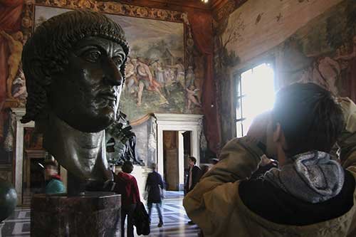 No. 8 Colossal bronze Constantine I, 4th century AD, Appartamento dei Conservatori, Hall of the Horatii and Curiatii, Museo Capitolino, Rome, 2004