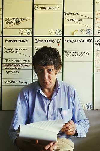 No. 24 Jonathan Miller, opera director, and BBC presenter with filming schedule for “The Body in Question” (Telegraph Sunday Magazine), 1978