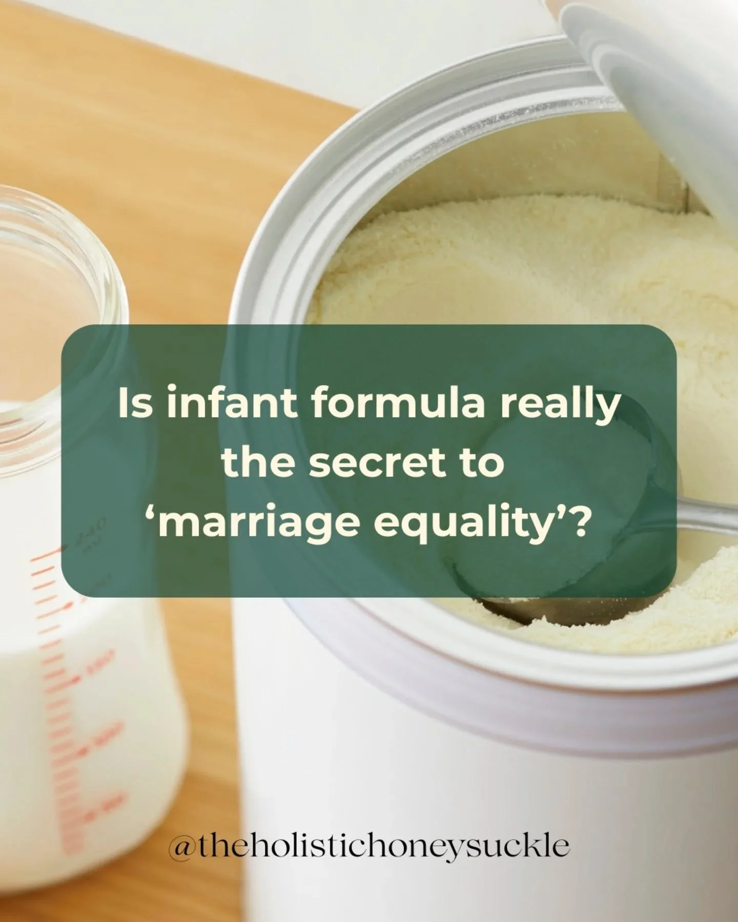 I read a recent opinion piece framing formula as a path to &ldquo;marriage equality&rdquo; in early parenthood, and I had a lot of thoughts. Woof. 🫣

Not because families don&rsquo;t deserve flexibility or support, but because reducing equality to h