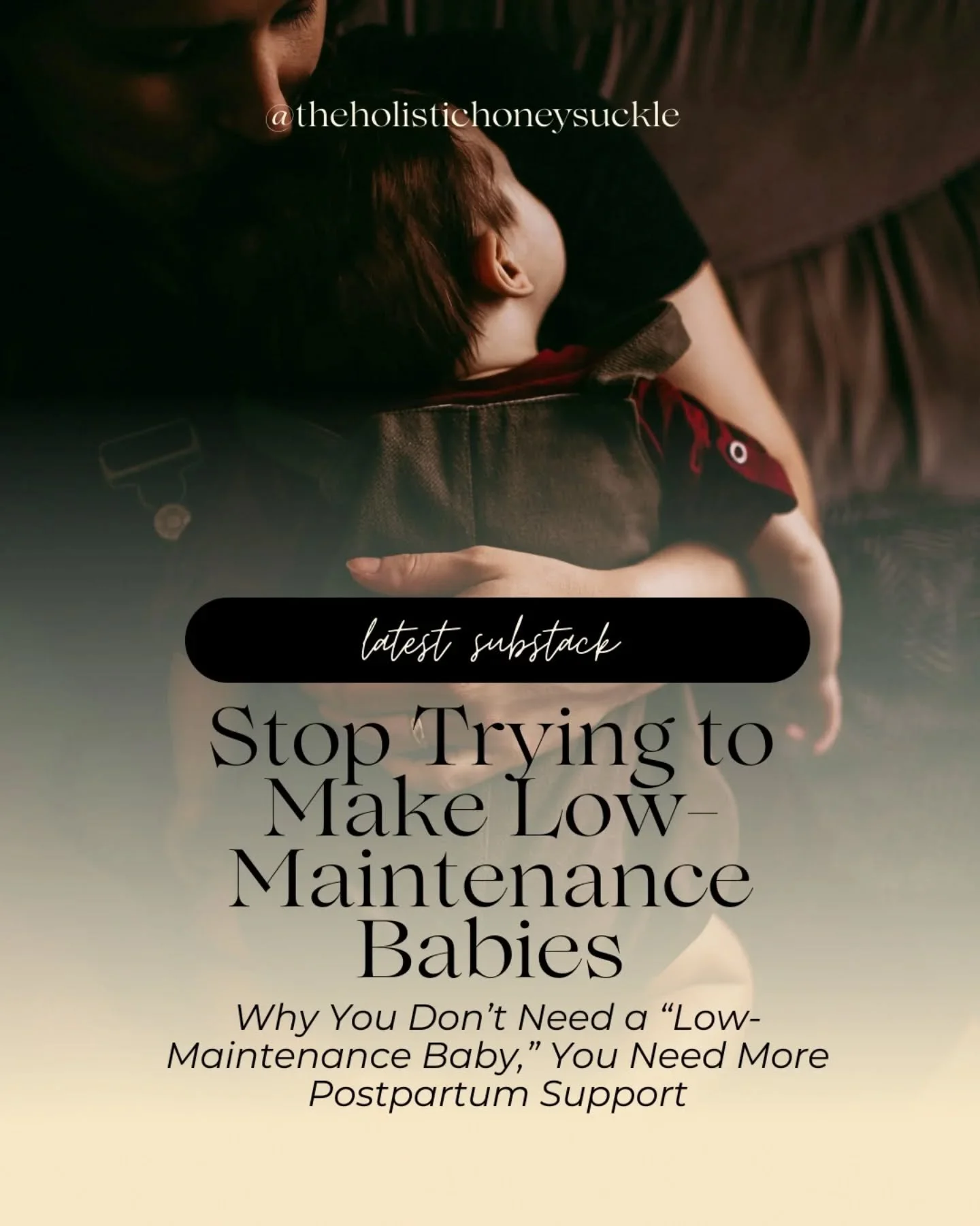 We keep trying to make postpartum more &ldquo;low-maintenance." Quicker recovery, fewer needs, less disruption, back to normal as soon as possible. But postpartum was never meant to be efficient. Mothers and babies need time, closeness, rest, an