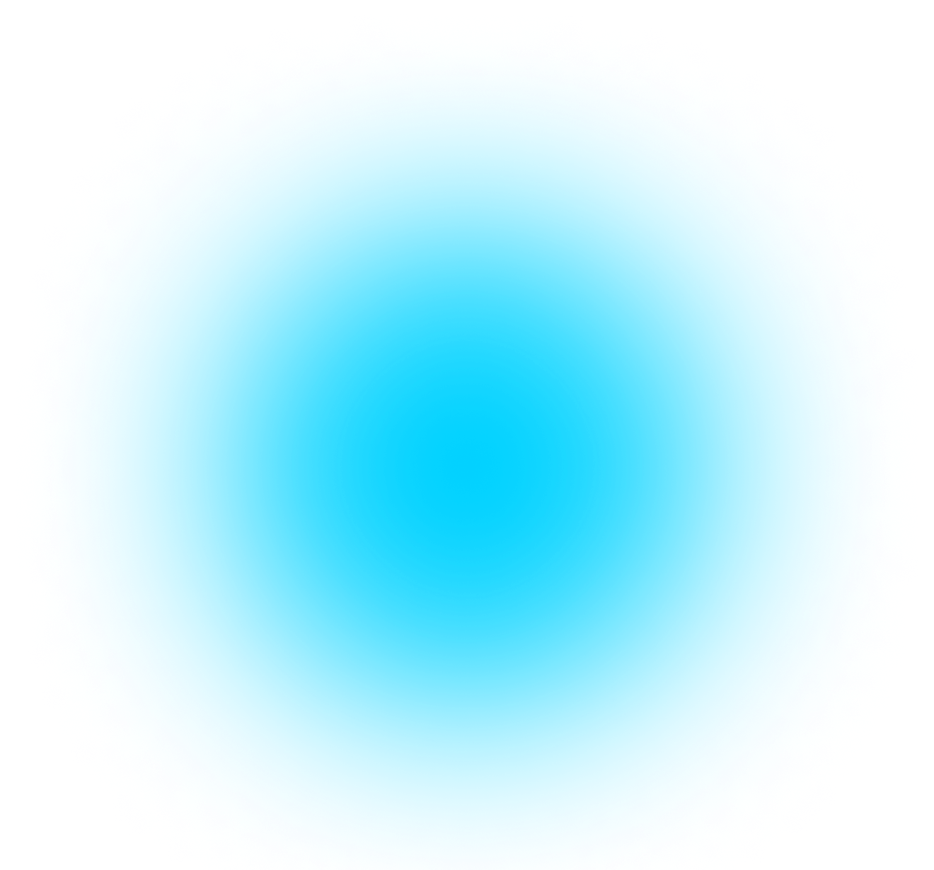 Abstract blue circular shape with blurred edges on a transparent background.