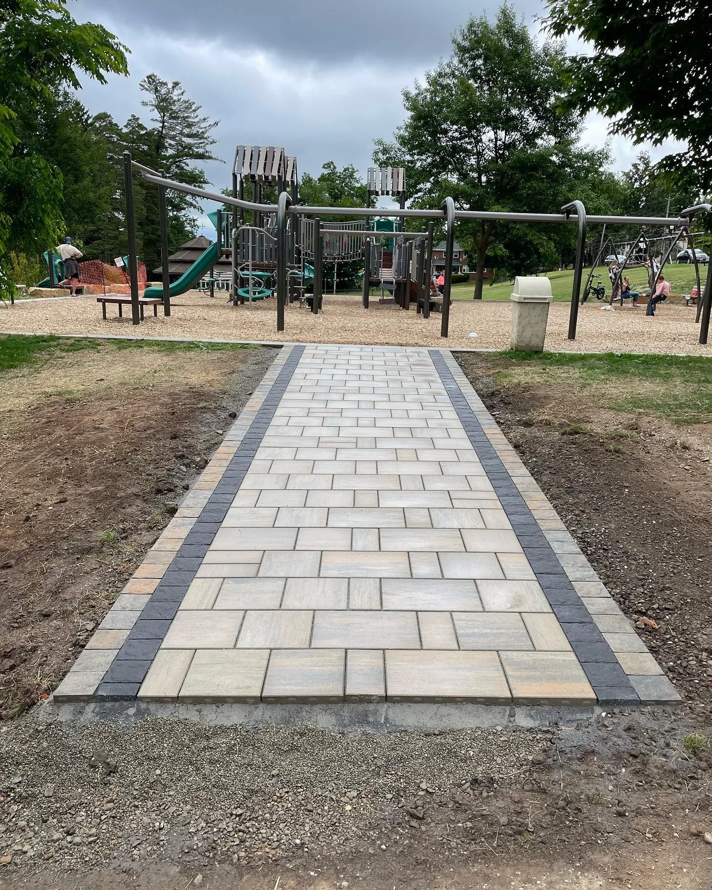 Installed a couple of sidewalks for the new playground in #lakewoodny @acsturz #techobloc