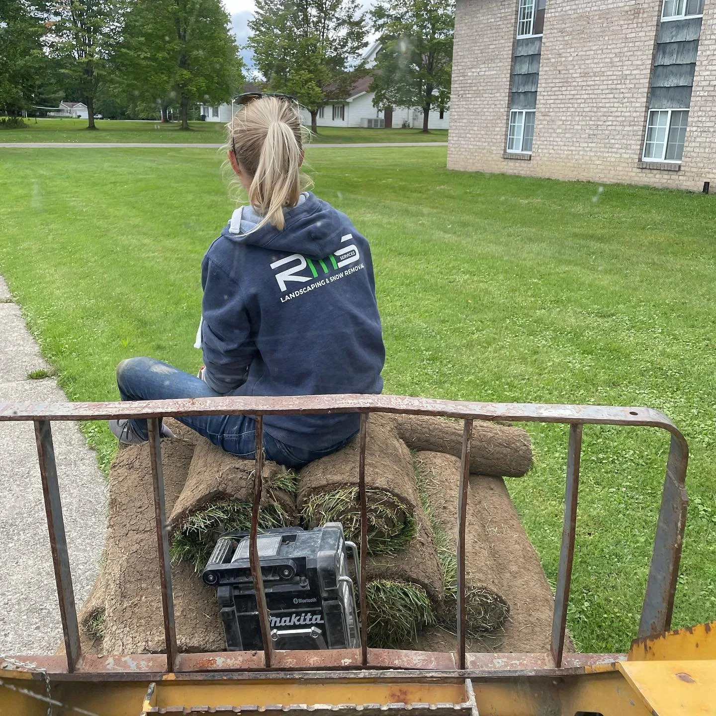 Worked with my wife today laying some sod. I often get asked how we can work together everyday, meanwhile I&rsquo;m over here wondering how others run their business without their wives! Love you @acsturz